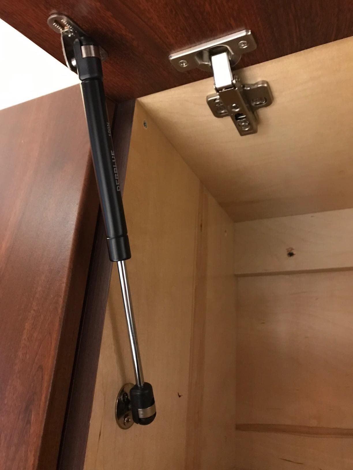 DerBlue 4-Pack 7inch 100N/25lb Gas Struts for Cabinets - Heavy Duty Lift Support, Soft Close Hinges Replacement - Perfect for Kitchen Cabinets, Wardrobes & Furniture (Easy Installation)