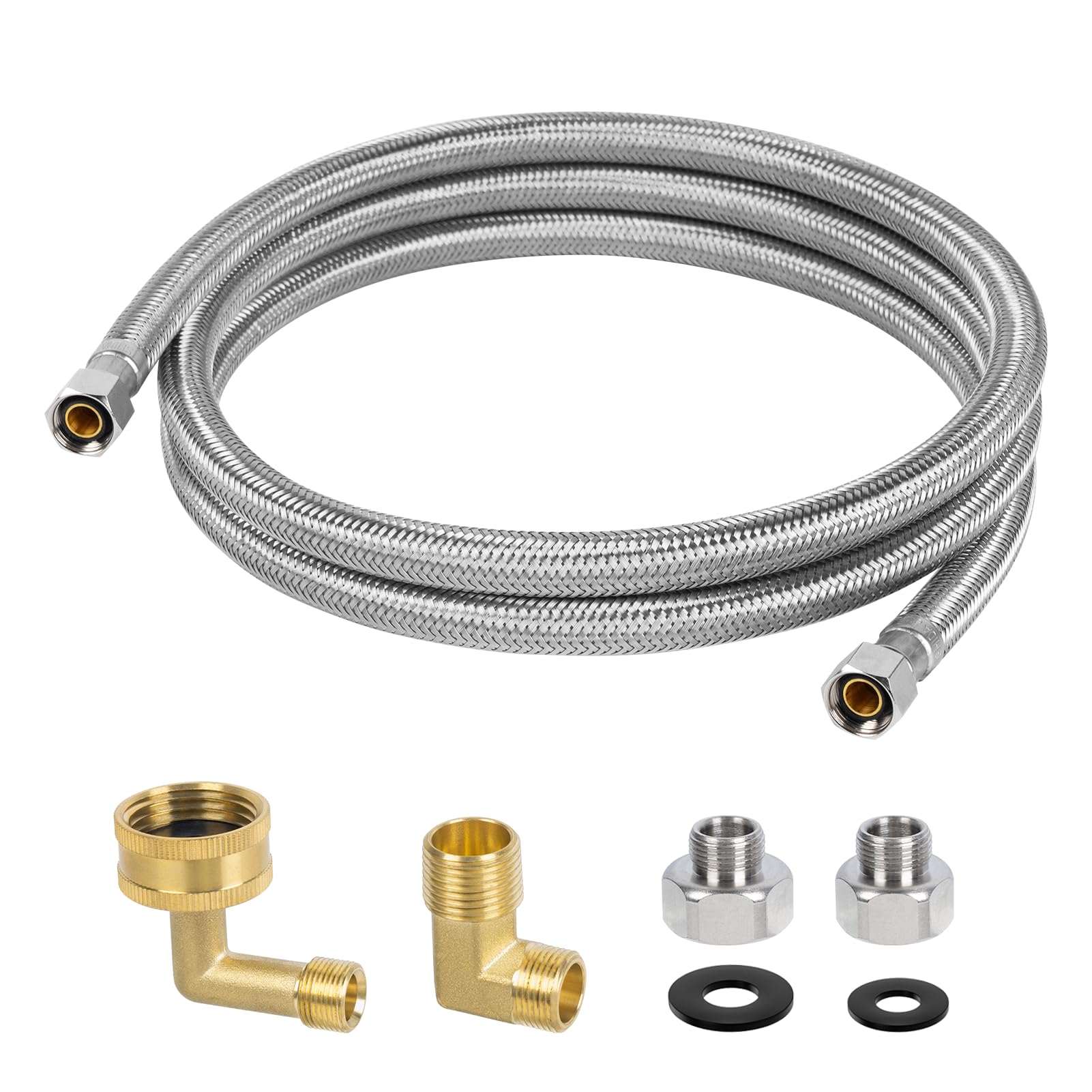 6 FT Stainless Steel Dishwasher Installation Kit with 3/8