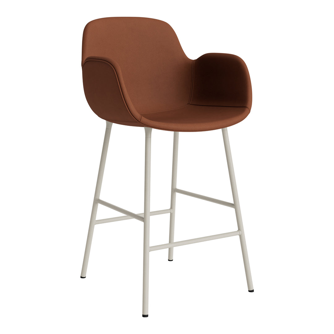 Form Counter Armchair - Fully Upholstered Modern Bar Stool for Kitchen Island, Breakfast Nook & Home Bar Seating