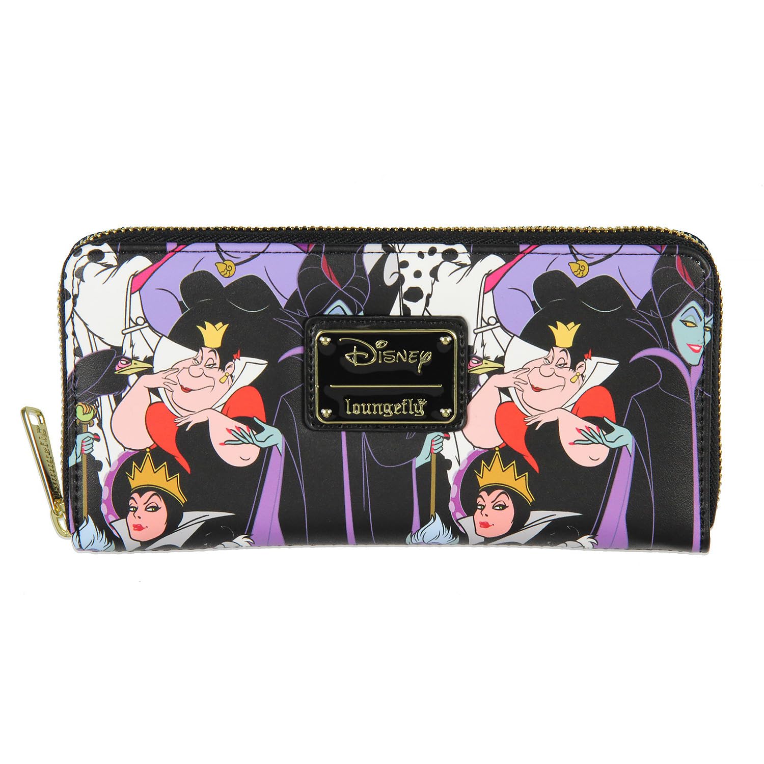 Disney Villains Allover Print Zip Around Wallet - Stylish & Compact Loungefly Wallet for Women - Perfect for Theme Parks, Cosplay & Everyday Use