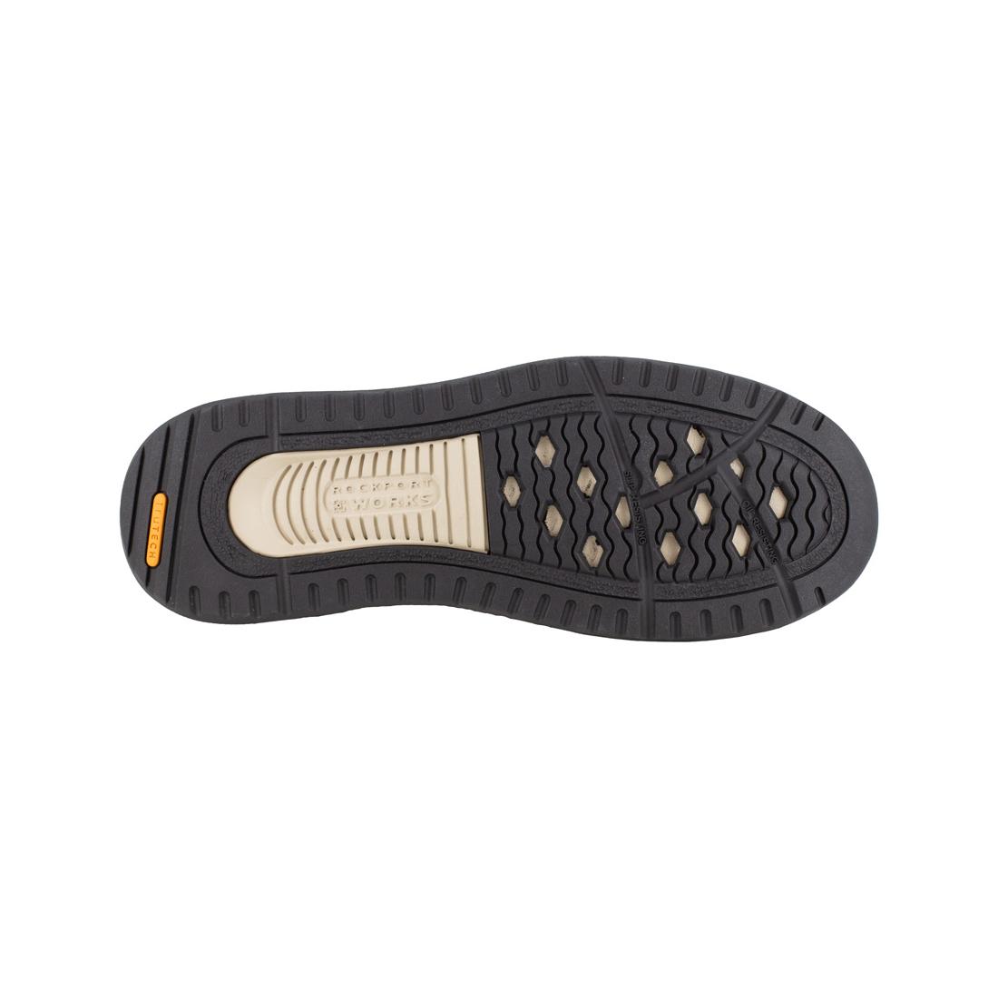 Langdon Composite Toe Slip-On Work Shoes for Men - Brown/Green Safety Shoes for Construction, Warehouse & Industrial Work