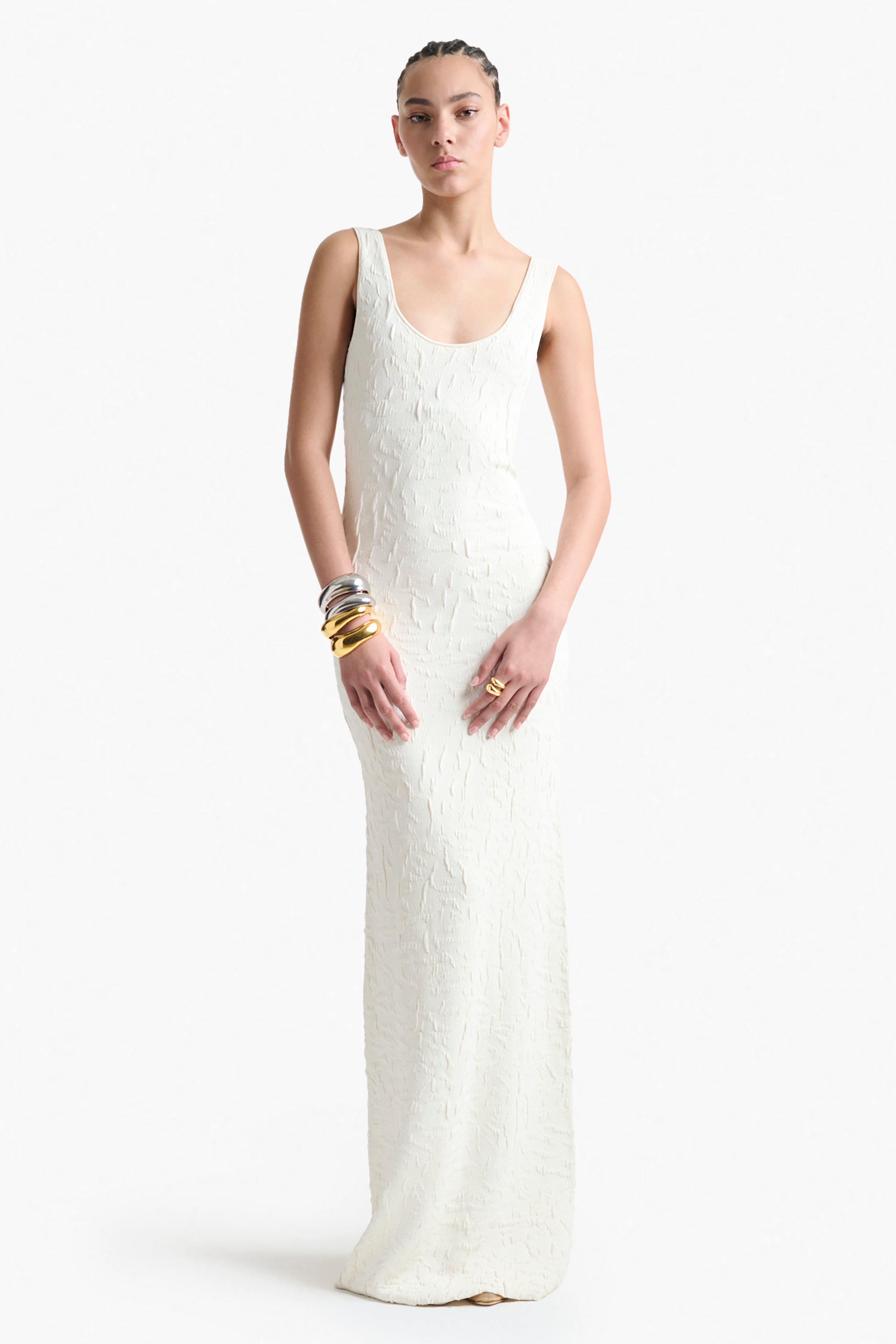 Ivory Duras Dress - Elegant & Comfortable Women's Formal Dress for Weddings, Parties & Special Occasions