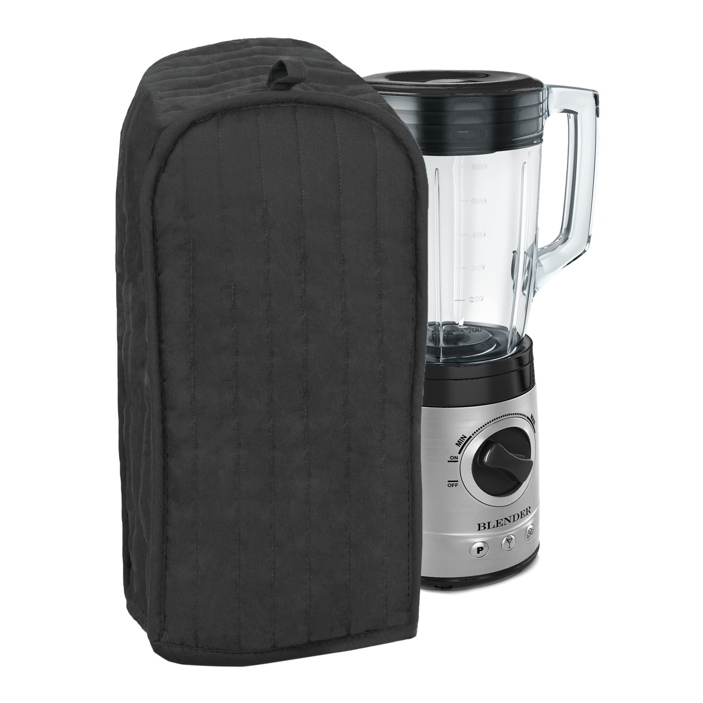 Black Solid Color Quilted Blender Cover - Kitchen Appliance Protector for Mixer, Food Processor & Stand Mixer - Perfect for Countertop Organization & Dust Protection