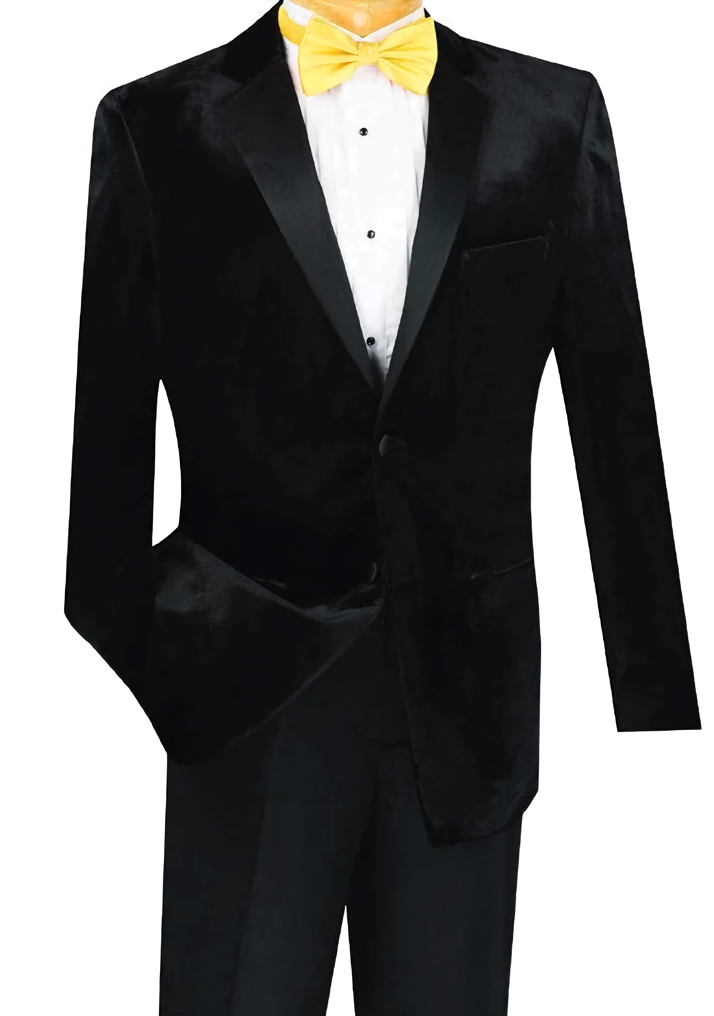 Men's Slim Fit Black Velvet Tuxedo Suit 2-Piece Set - Perfect for Weddings, Prom & Formal Events