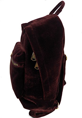 Aimee Kestenberg Woodside Velvet Backpack - Stylish Mahogany Women's Purse for Work, Travel & Everyday Use