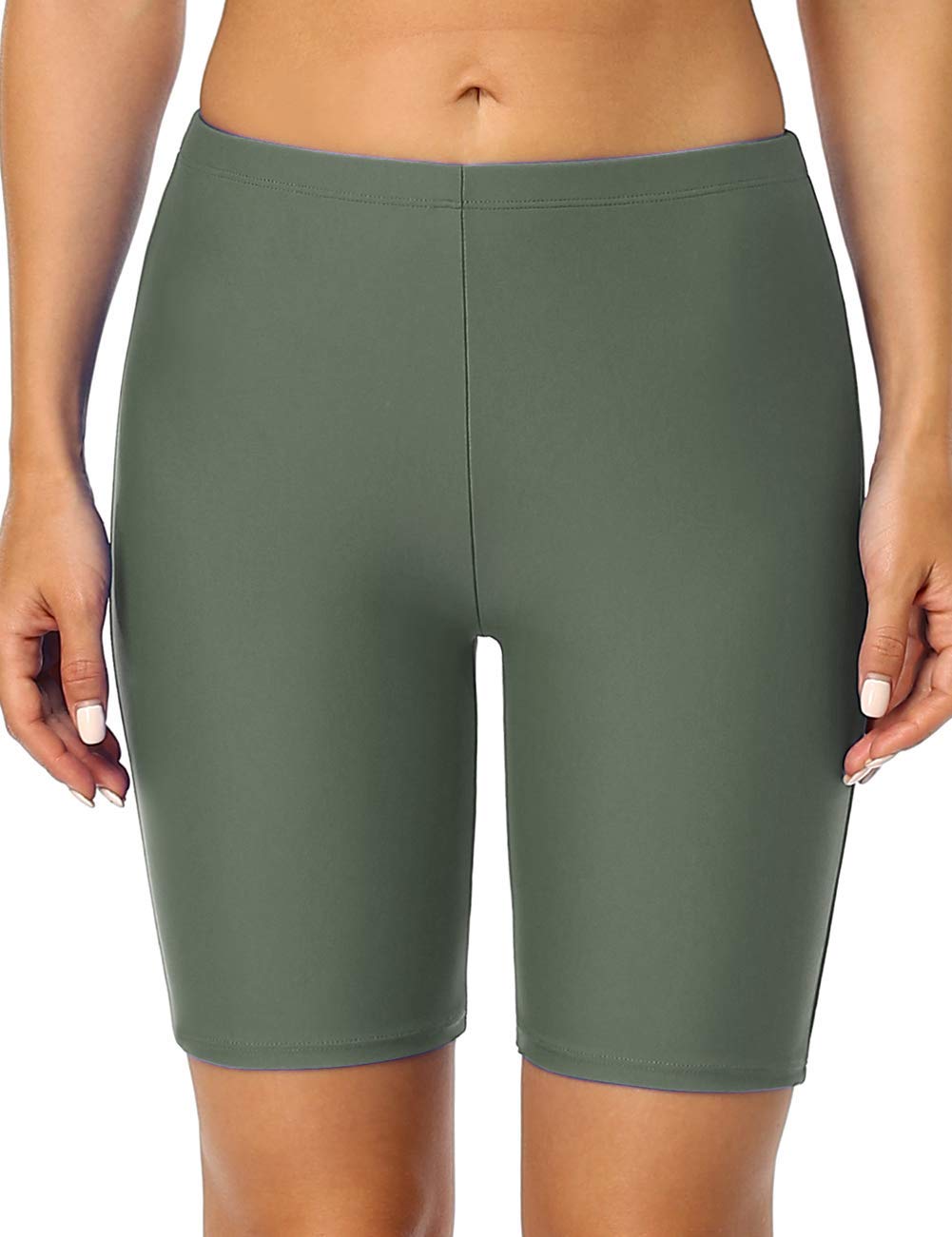 Hilor Women's Quick-Dry Active Swim Shorts UPF 50+ Sun Protection - Athletic Board Shorts for Swimming, Surfing & Beach Sports - Modest Swimwear Bottoms for Women