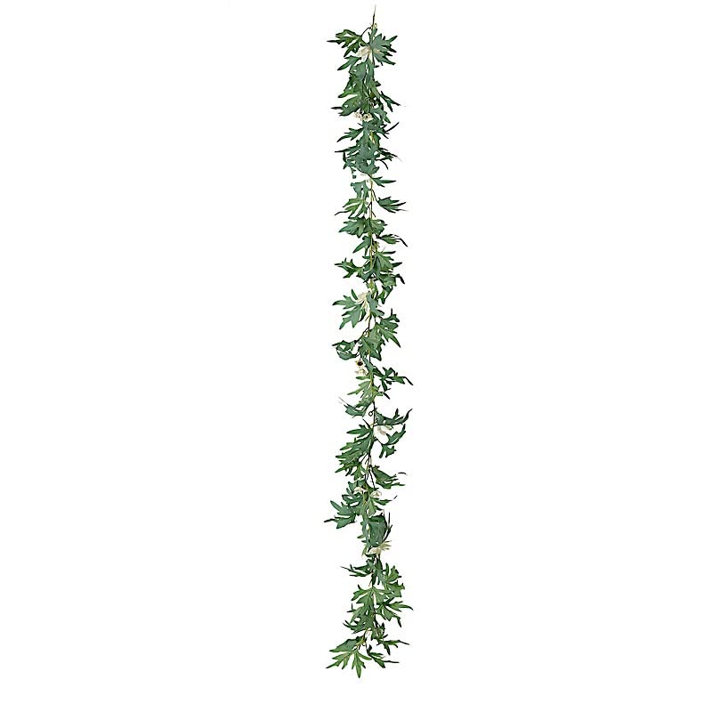 6 Feet Cream Silk Daisy Flower Garland with Leaves - Elegant Hanging Vine for Wedding, Party, Reception & Home Decor - Perfect for Indoor/Outdoor Events, DIY Projects, and Seasonal Celebrations