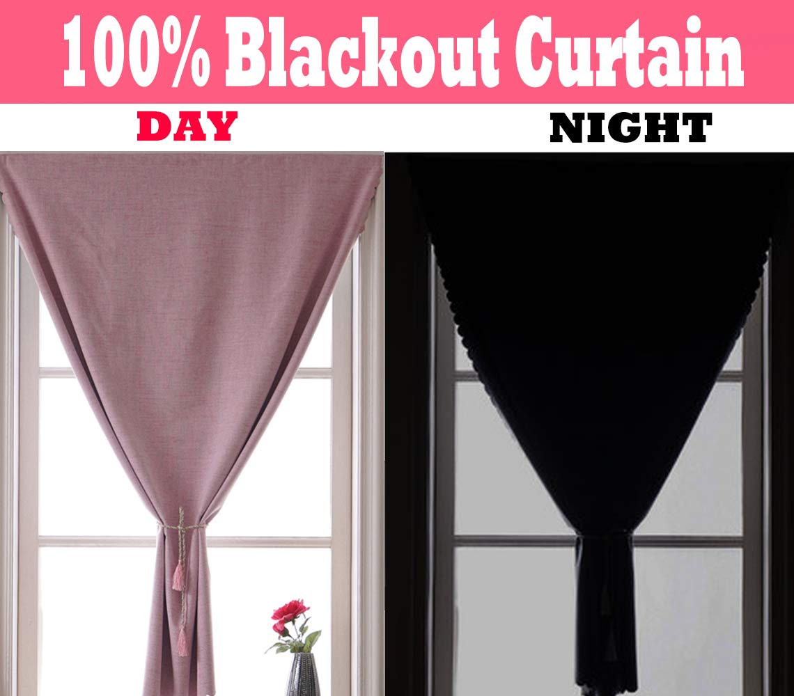 GettyGears 100% Blackout Lined Curtains - Thermal Insulated Linen Window Drapes 39