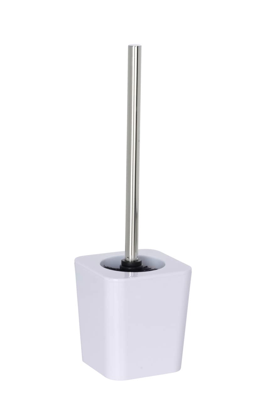 Wenko White Polystyrene Candy Toilet Brush Set - Modern Bathroom Cleaning Tool for Home, Hotel & Office Use