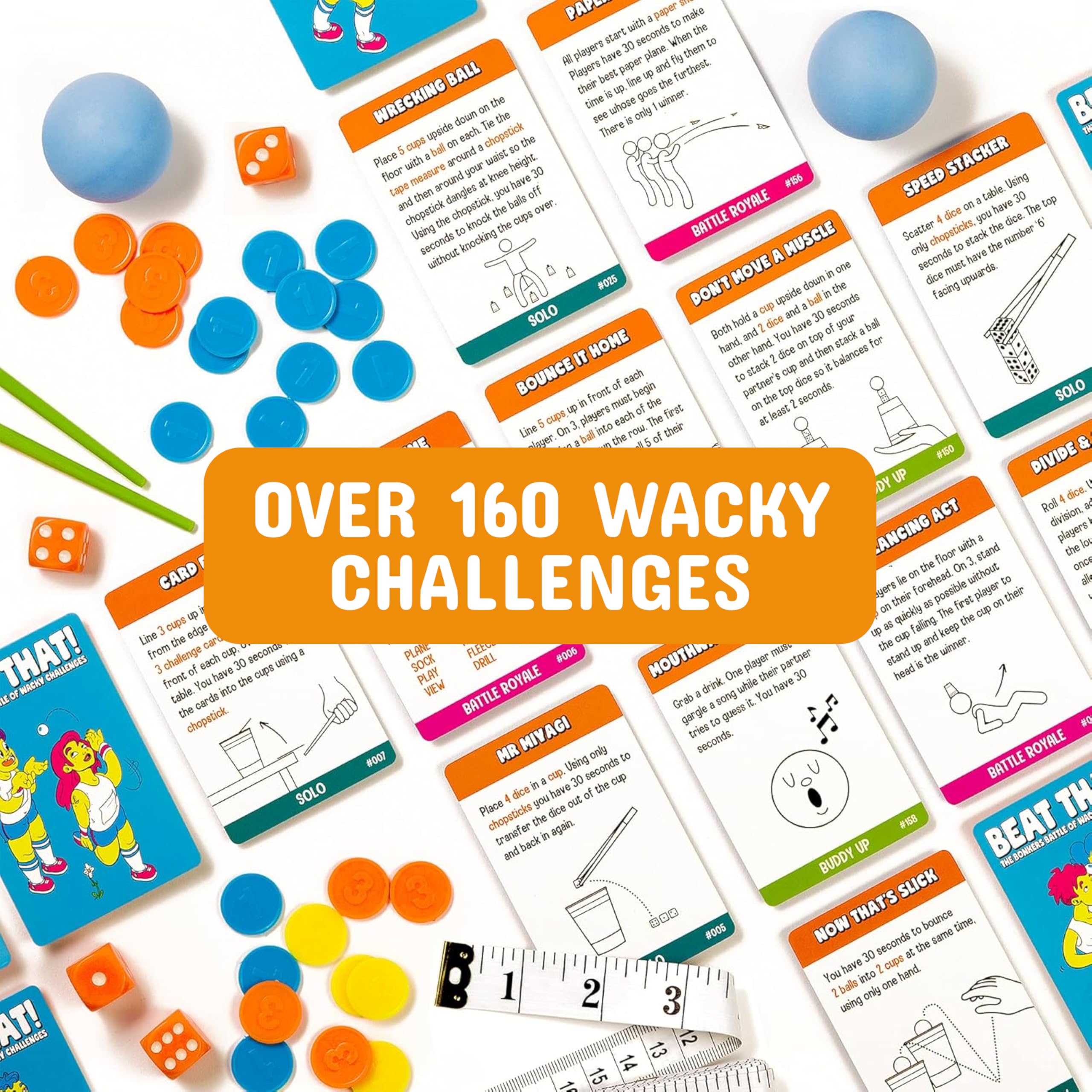 Beat That! The Bonkers Battle of Wacky Challenges - Fun Family Card Game for Kids & Adults - Creative Party Board Game for Memorable Moments - Perfect for Game Nights, Birthday Parties & Family Gatherings