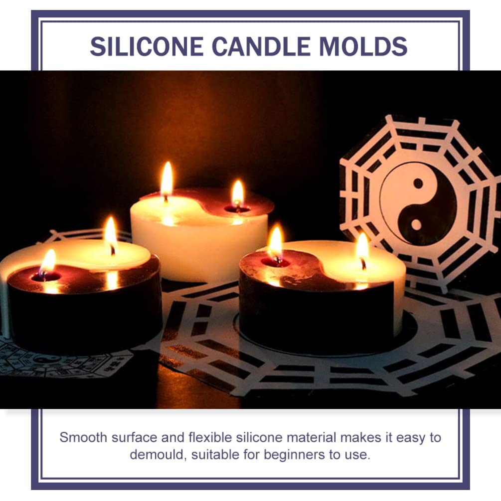 2-Piece Yin Yang Silicone Candle Molds for DIY Scented Candles, Soap & Epoxy Resin Crafts - Perfect for Home Decor, Meditation Spaces & Gift Making