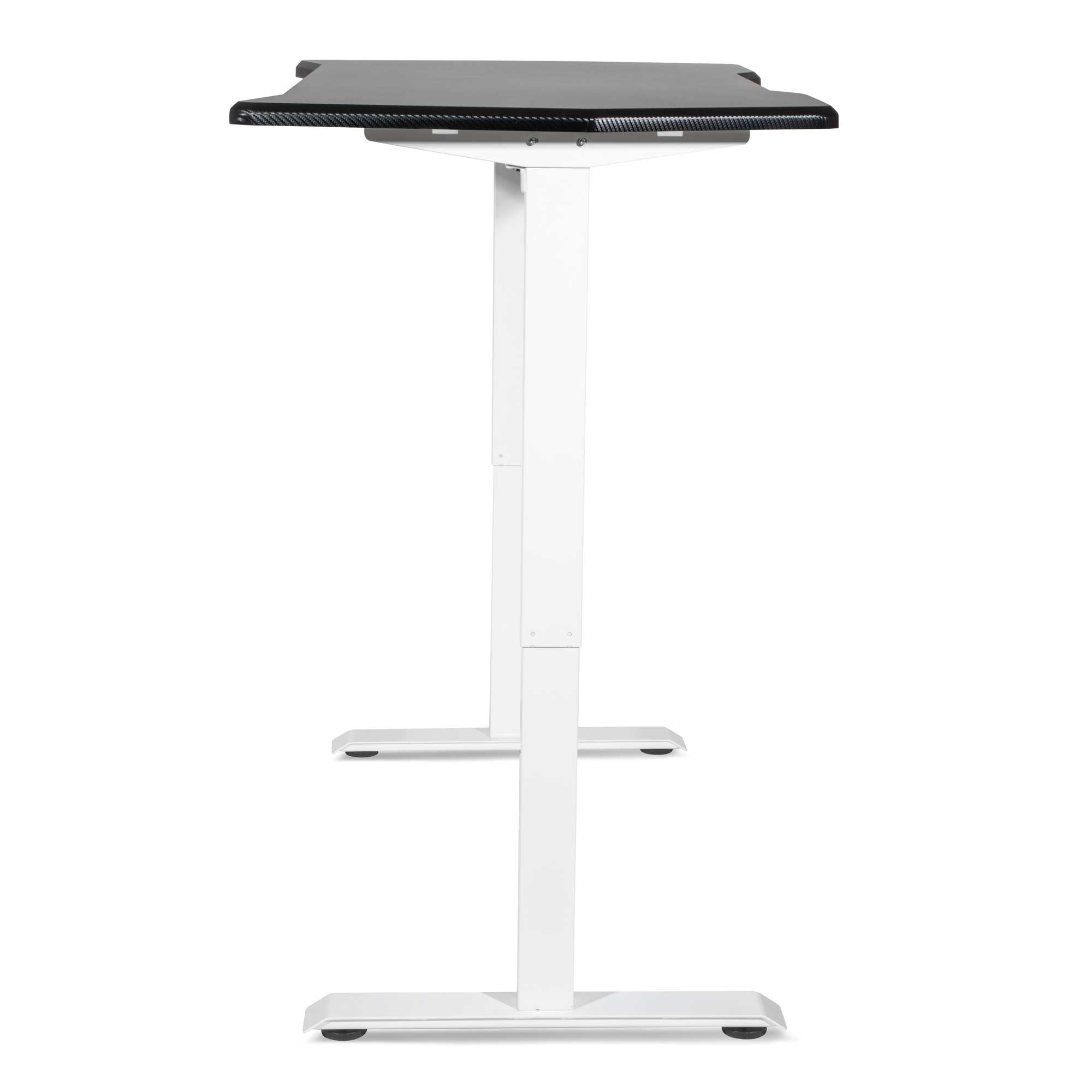 Single Motor Height Adjustable Electric Sit Stand Gaming Desk with Carbon Fiber Desktop - Ergonomic Home Office & Gaming Setup (Model DH70)