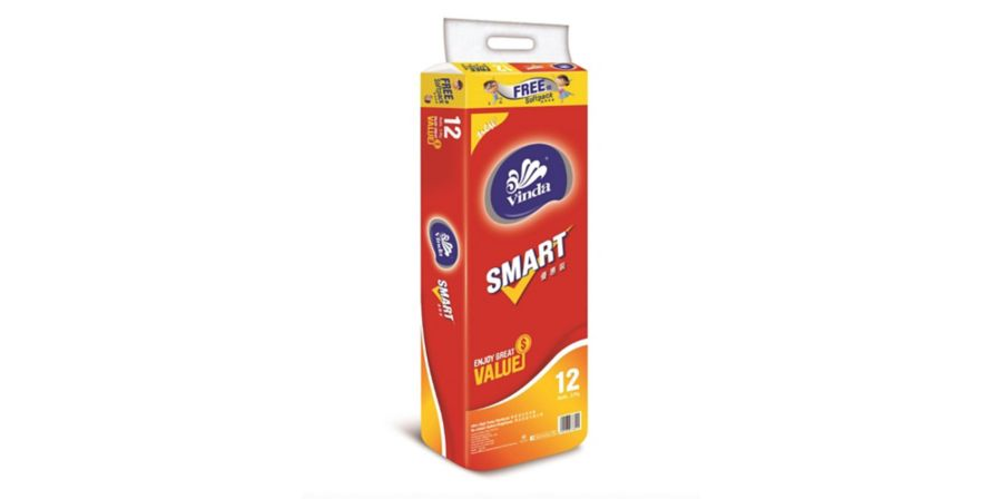Vinda Smart 3-Ply Toilet Paper, 12 Rolls - Ultra Soft, Strong & Absorbent Bath Tissue for Home, Office & Travel Use