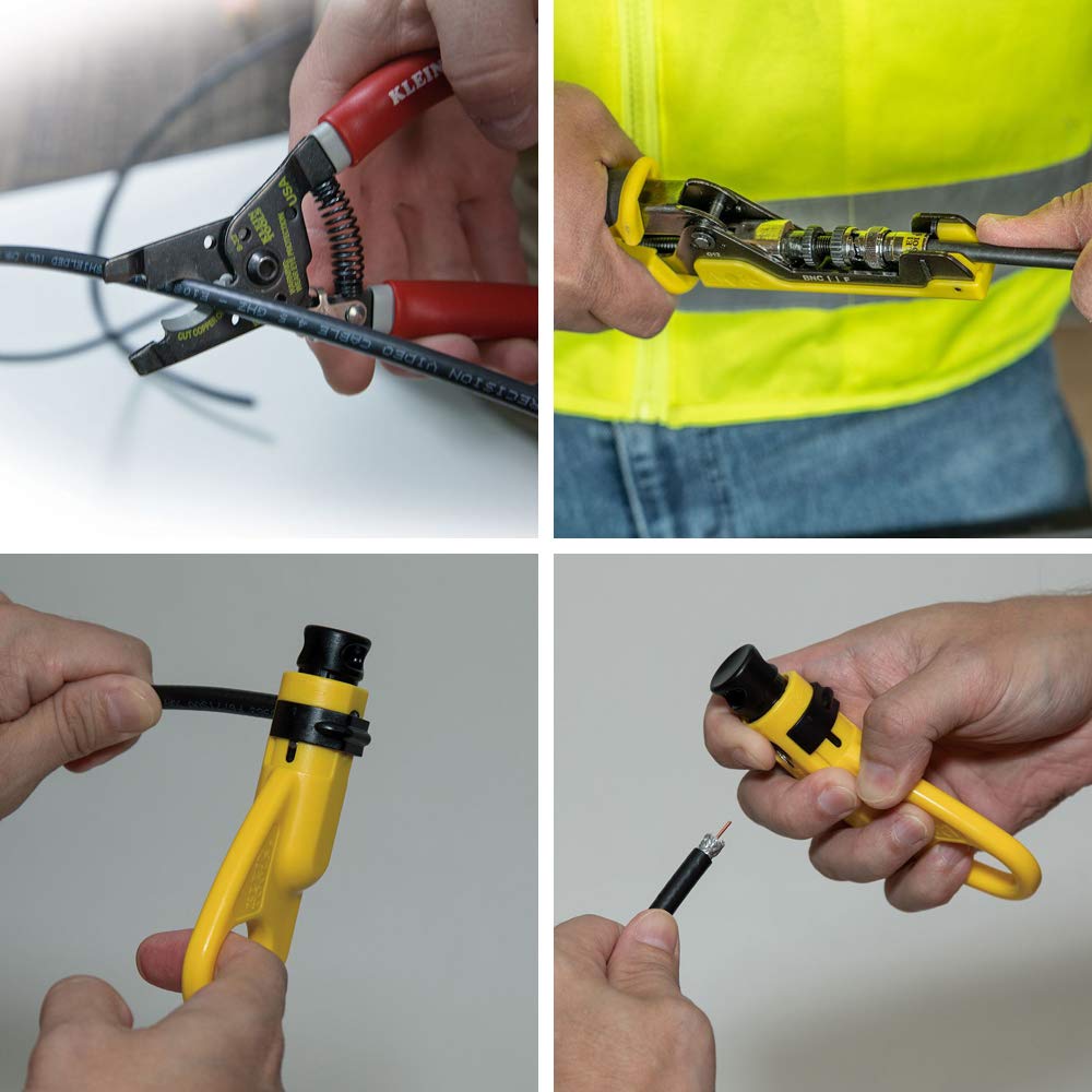**Klein Tools VDV011-832 ProTech Coaxial Cable Installation Kit - Complete Set for Coaxial Cable Termination, Stripping & Compression - Ideal for Home Theater, CCTV & Satellite TV Setup**