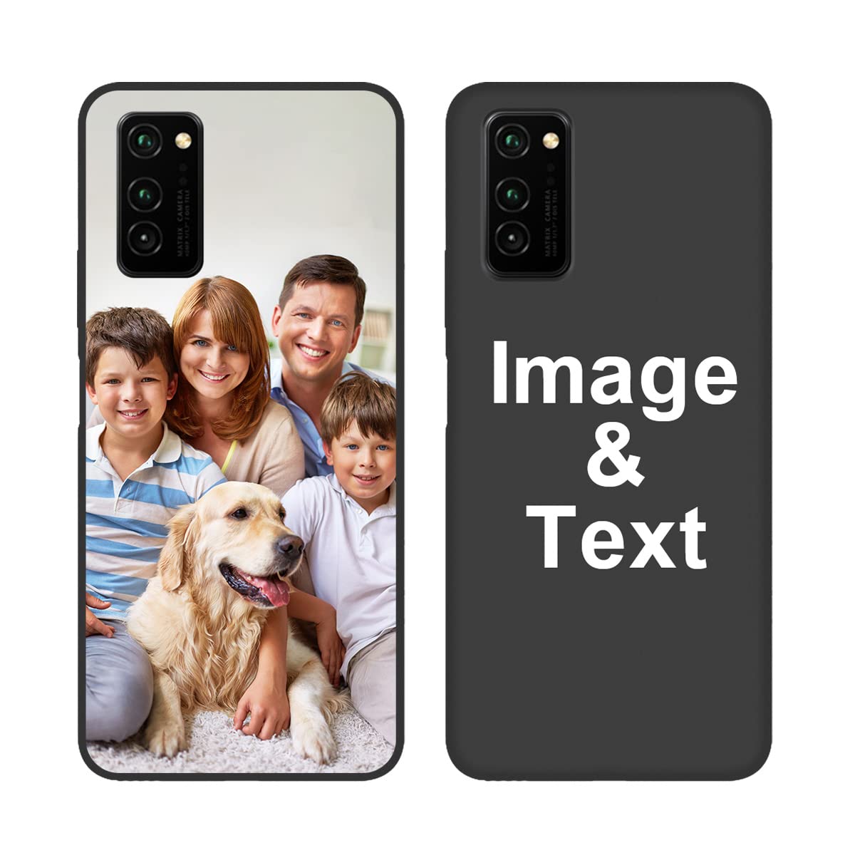 Custom Huawei Honor V30 Phone Case - Personalized Picture Shockproof Silicone Cover with Soft Candy Design | Christmas Birthday Gift Idea | Protective Black Case for Daily Use, Travel & Special Occasions