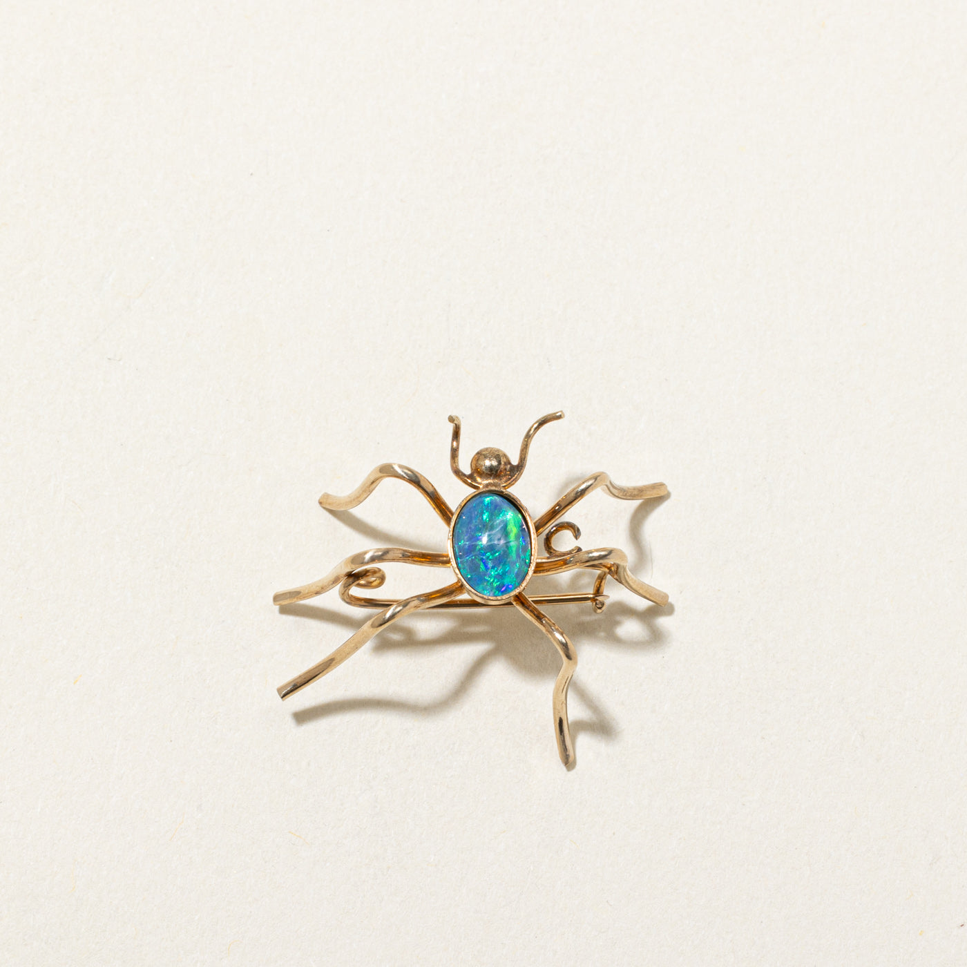 Vintage Opal Spider Brooch - 0.60ct Genuine Opal Jewelry for Women | Gothic Fashion Accessory, Halloween Costume Jewelry, Steampunk Outfit Enhancer