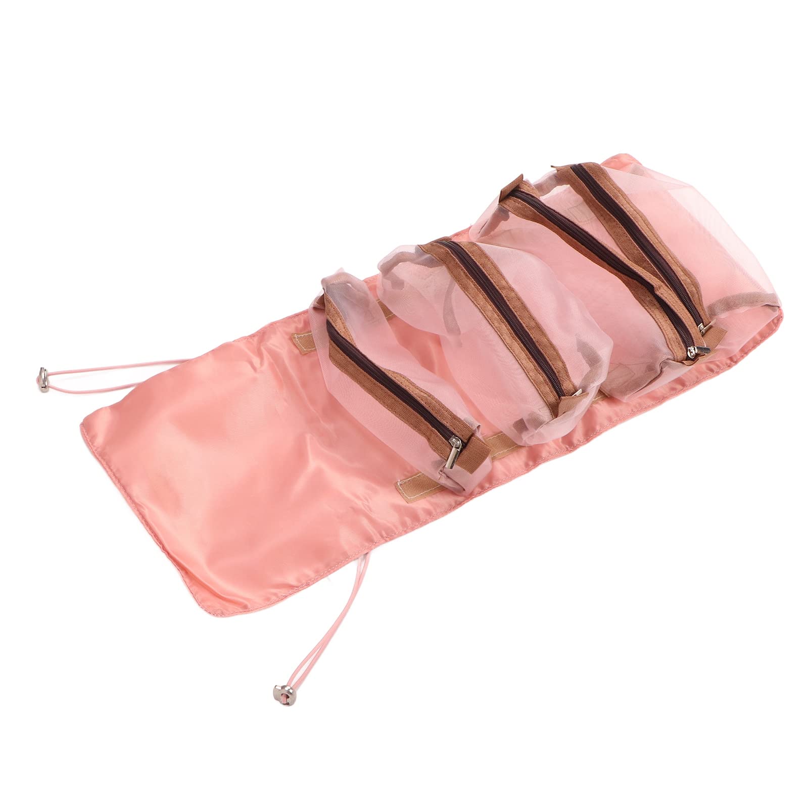 EVTSCan Detachable 4-in-1 Foldable Cosmetic Bag with Hook & Loop - Multifunctional Hanging Makeup Organizer for Travel, Gym & Home (Pink) | Perfect for Outdoor Adventures, Daily Use & Storage
