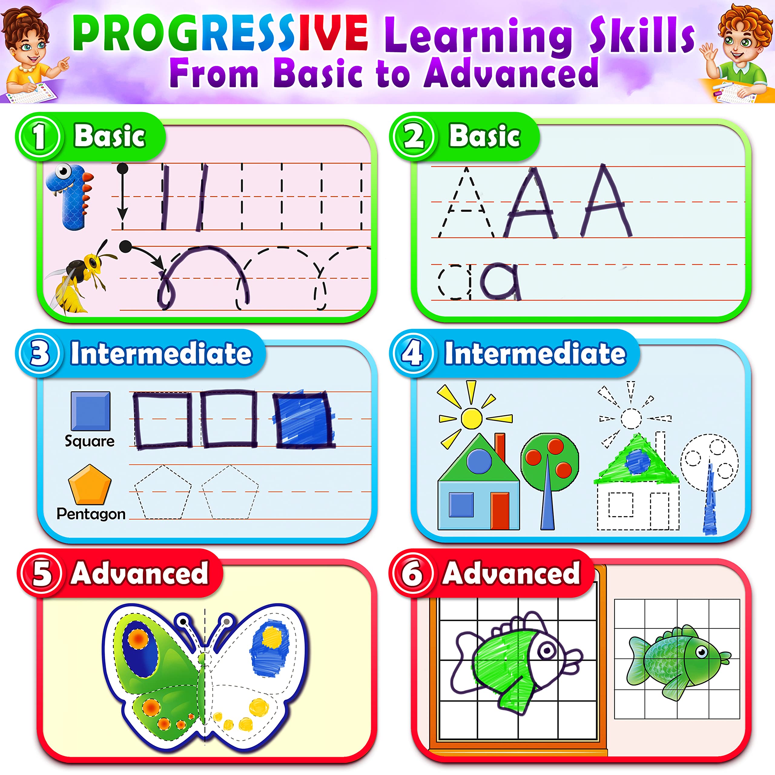 Curious 2 Learn Preschool Learning Activities - Alphabet Tracing Books for Kids Ages 3-5 - Toddler Handwriting Practice Workbook - Letter & Number Tracing for Preschool & Kindergarten (3-4 & 4-5 Years) - Educational Learning Toys for Home & Classroom Use