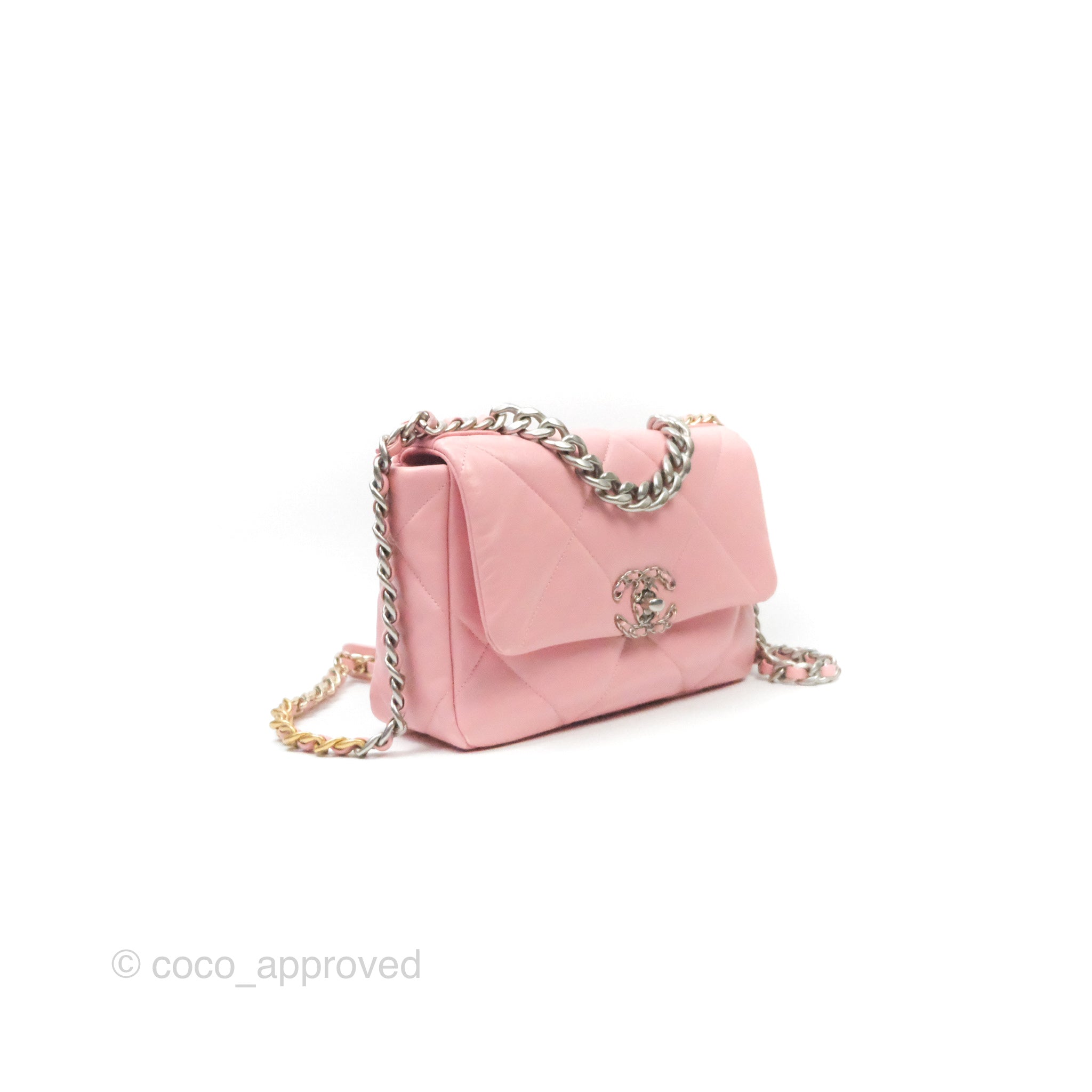 Chanel 19 Small Pink Lambskin Mixed Hardware Handbag - Luxury Designer Crossbody Bag for Women | Perfect for Date Night, Parties & Special Occasions