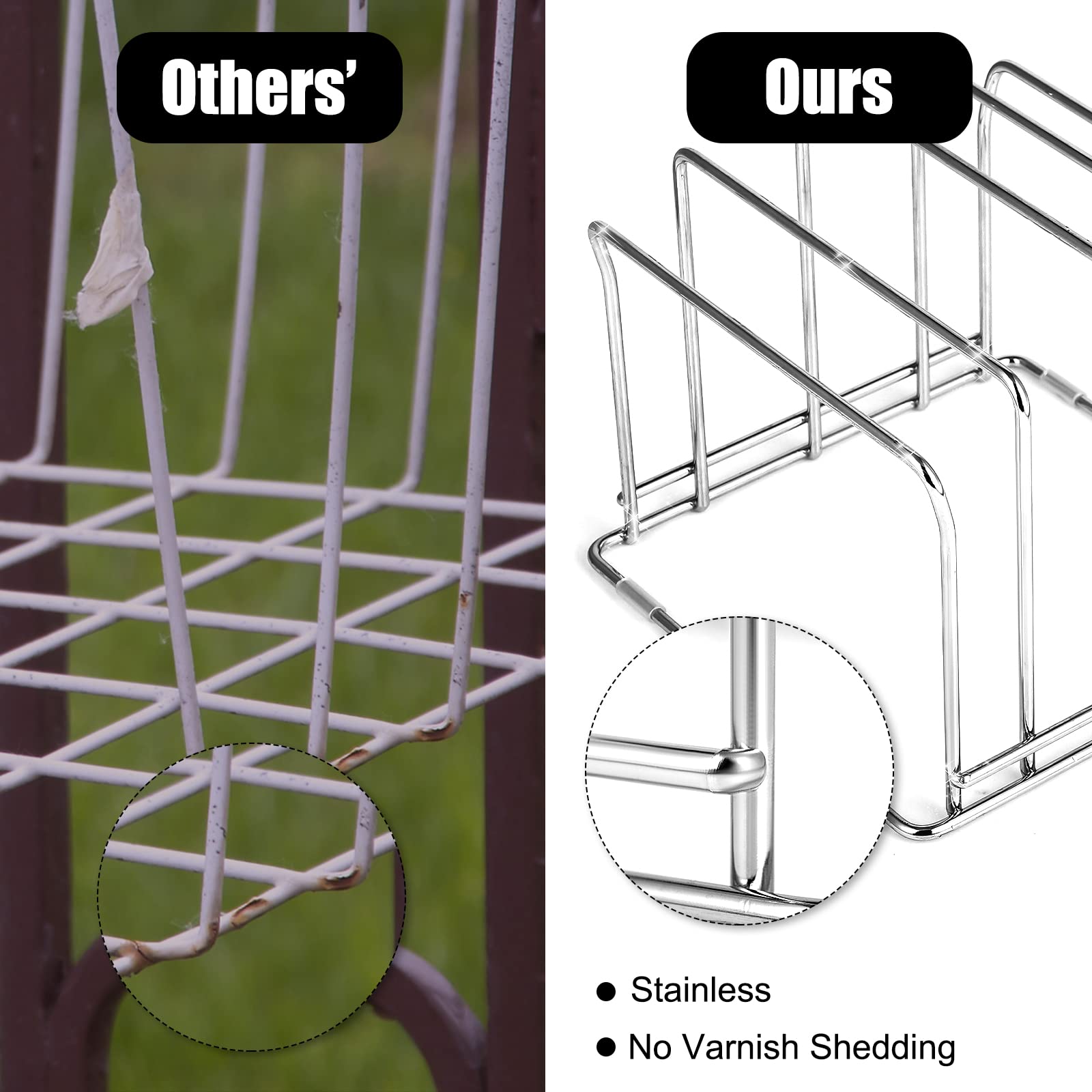 Stainless Steel Cutting Board Organizer with 4 Slots - Kitchen Cabinet & Pantry Storage Rack for Chopping Boards, Pot Lids, Plates & Baking Sheets - Space Saving Under Sink Organizer (1 Pack) - Perfect for Small Kitchens & Organized Cooking Spaces