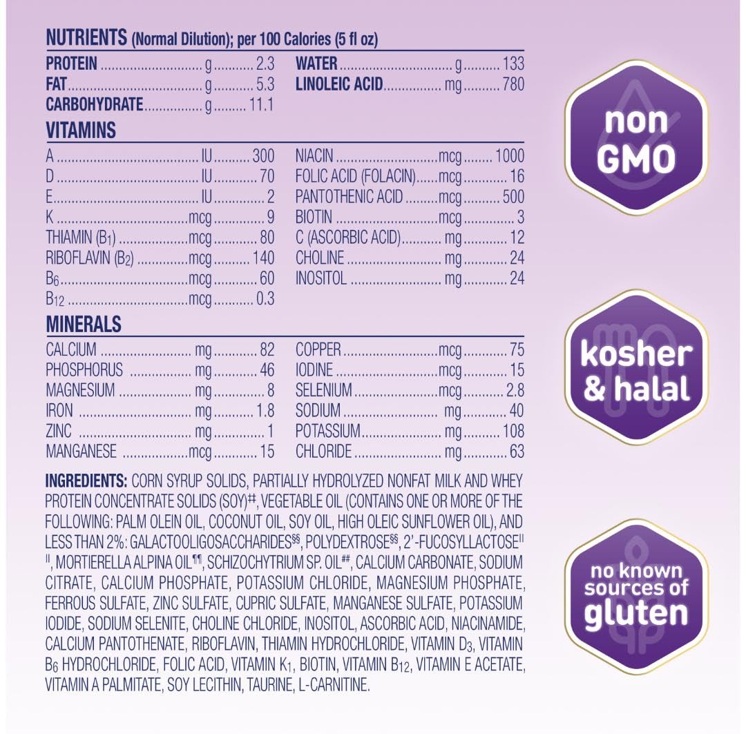 Enfamil NeuroPro Gentlease Baby Formula - Infant Nutrition with DHA & HuMO6 Immune Blend - Reduces Fussiness, Crying, Gas & Spit-up in 24 Hours - 8 Fl Oz (24 Bottles) - Perfect for Newborns & Sensitive Stomachs - Ideal for Daycare, Travel & Nighttime Feeding
