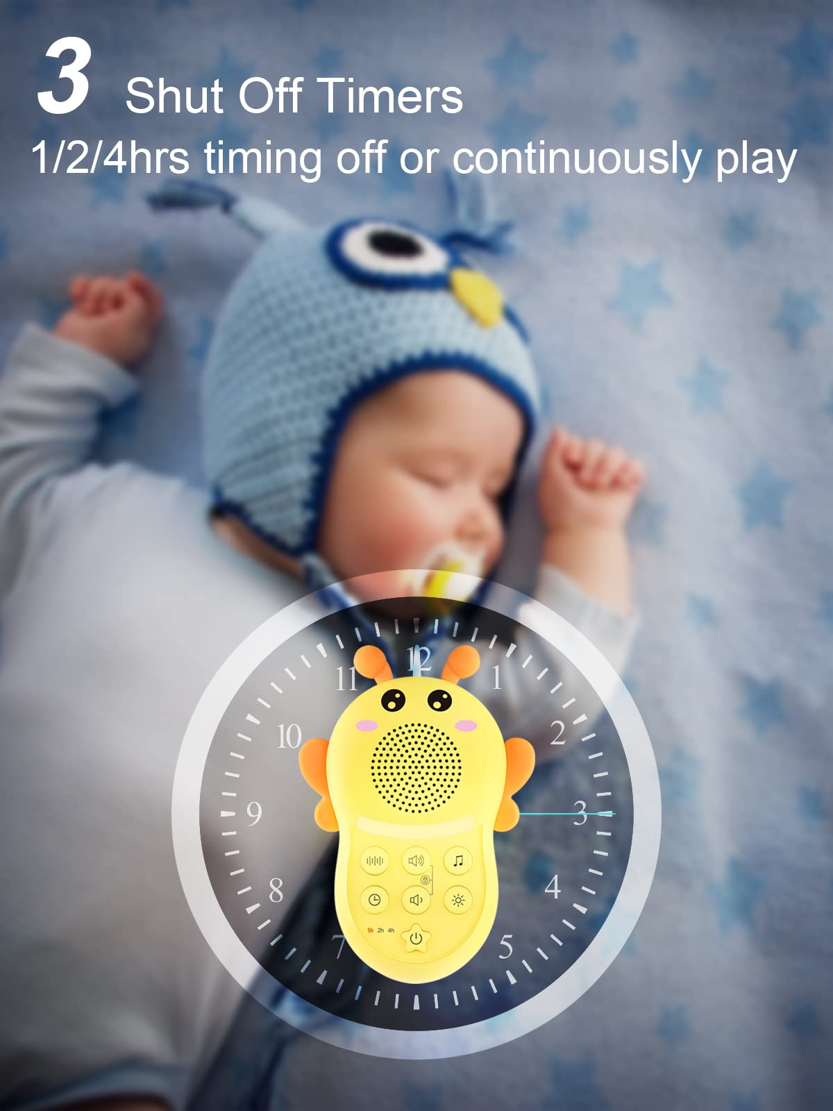 Portable White Noise Machine for Babies & Kids - Rechargeable Baby Sound Machine with Night Light, Sleep Soother & Lullabies | Perfect for Nursery, Travel & Baby Shower Gifts