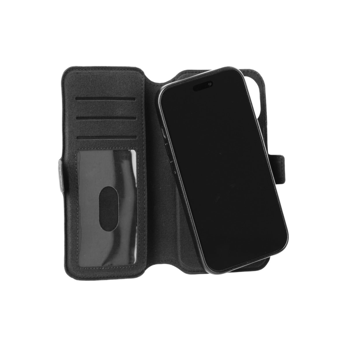 3sixT Neo Wallet for Apple iPhone 15 - Slim RFID Blocking Leather Wallet Case with Card Holder (Black) | Perfect for Everyday Use & Travel Protection