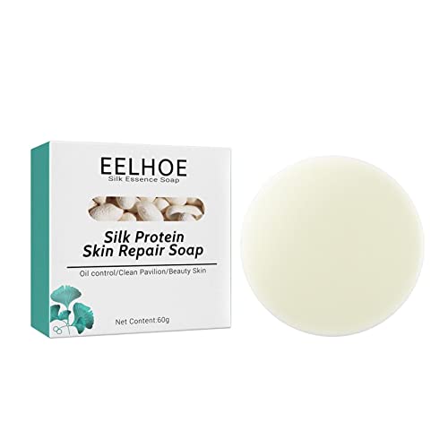 Skinferm Silk Protein Whitening & Repair Soap - Antibacterial Goat Milk Face Cleanser for All Skin Types | Brightens, Moisturizes & Soothes Skin | Perfect for Daily Skincare & Acne-Prone Skin