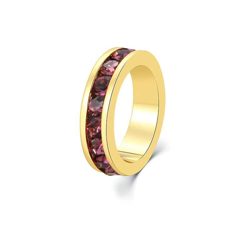 February (Amethyst), gold charm