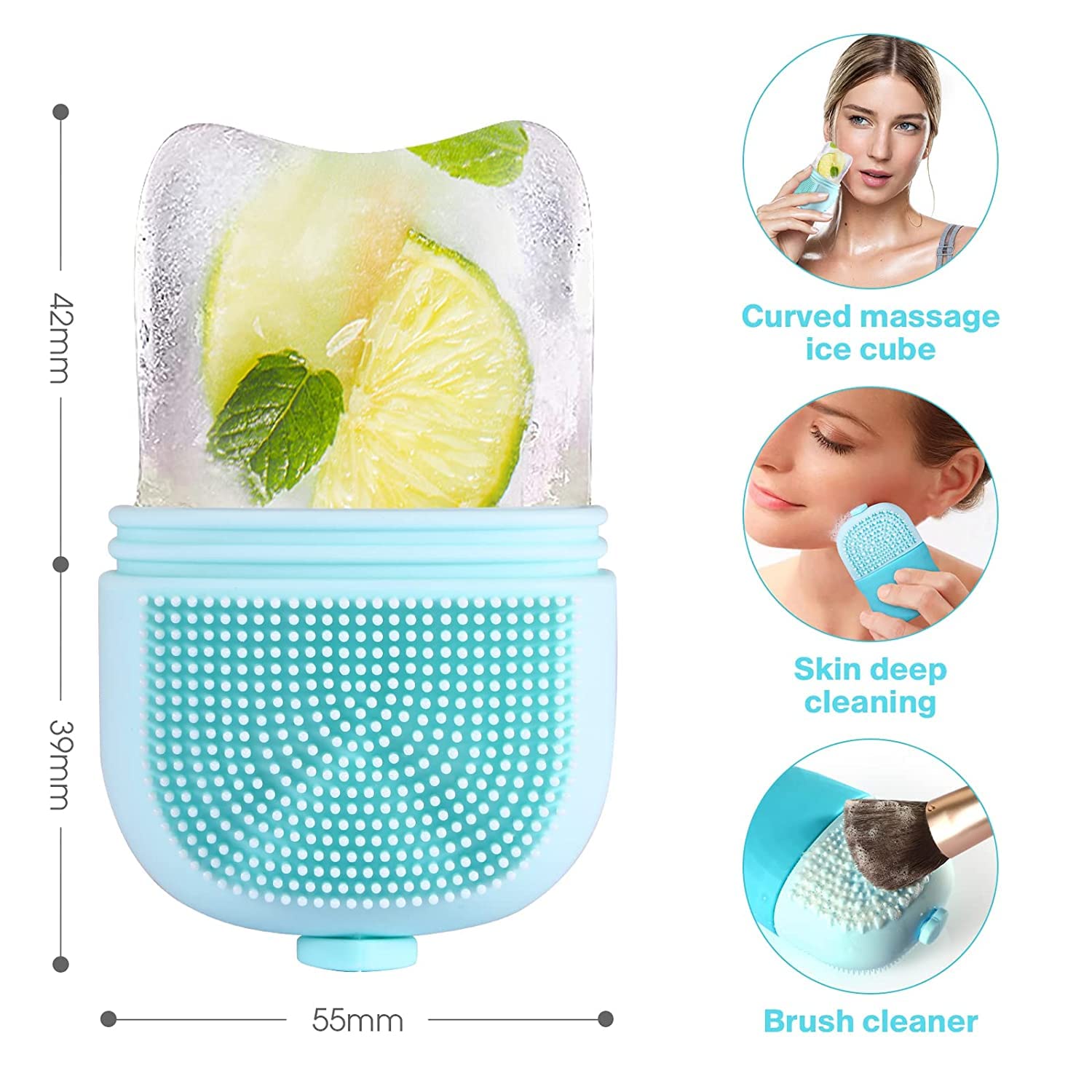 DEE SONS Ice Roller for Face, Eyes & Neck – Reusable Silicone Ice Massager to Reduce Puffiness, Eye Bags & Migraine Pain | Skin Care & Facial Therapy Tool for Glowing Skin | Perfect for Morning Routine & Post-Workout Recovery