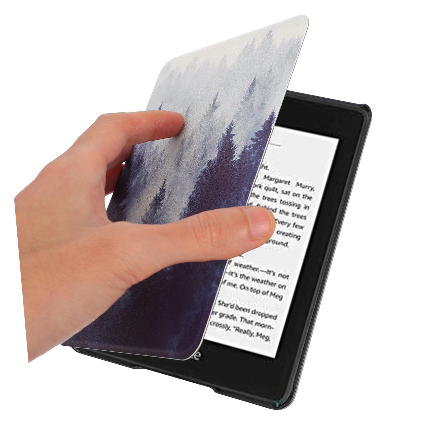 Angoily 2 Pack PU Leather Protective Case for Kindle E-Readers - Slim Fit Cover with Stylish Pattern, Anti-Slip & Scratch Resistant - Perfect for Reading at Home, Travel or Commuting