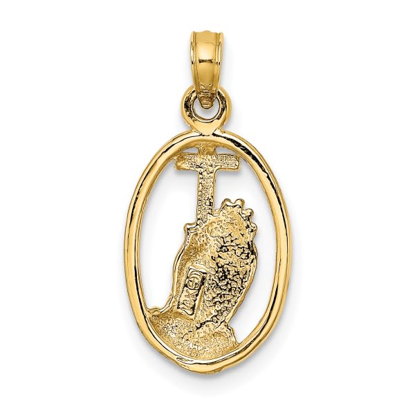 14K Solid Yellow Gold Jesus Christ Praying Hands Pendant Necklace with Holy Cross Charm - Religious Jewelry for Women, Gift for Baptism, First Communion & Church Occasions