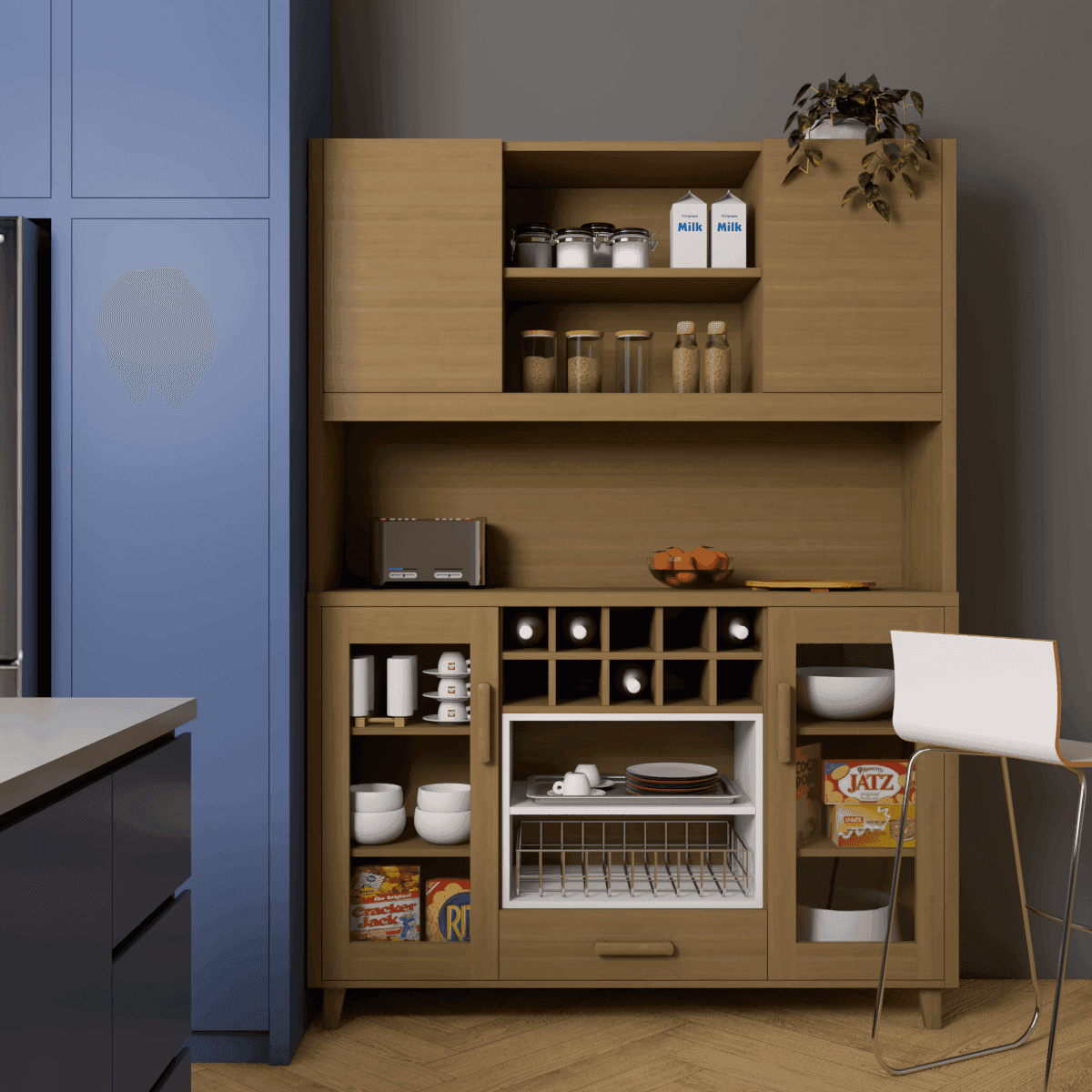 Lexina II Kitchen Cabinet - Premium Quality Storage Solution for Modern Kitchens | Perfect for Organizing Cookware, Dishes & Pantry Items
