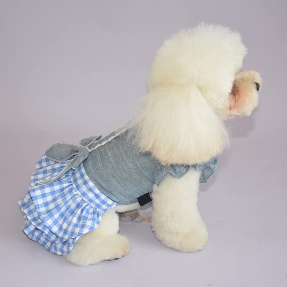 Cute Dog Tutu Skirt with Bowknot - Cowboy Princess Dress for Small & Medium Dogs | Summer Pet Outfit for Puppy Girls | Perfect for Parties, Photos & Special Occasions