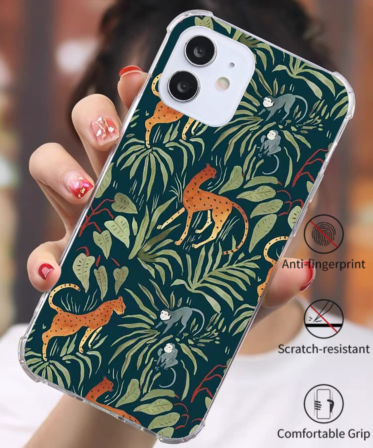 Jungle Animal iPhone 11 Case - Monkey Tiger Pattern TPU Bumper Cover for Men & Women | Trendy Protective Phone Case for iPhone 11 - Perfect for Outdoor Adventures, Travel & Daily Use