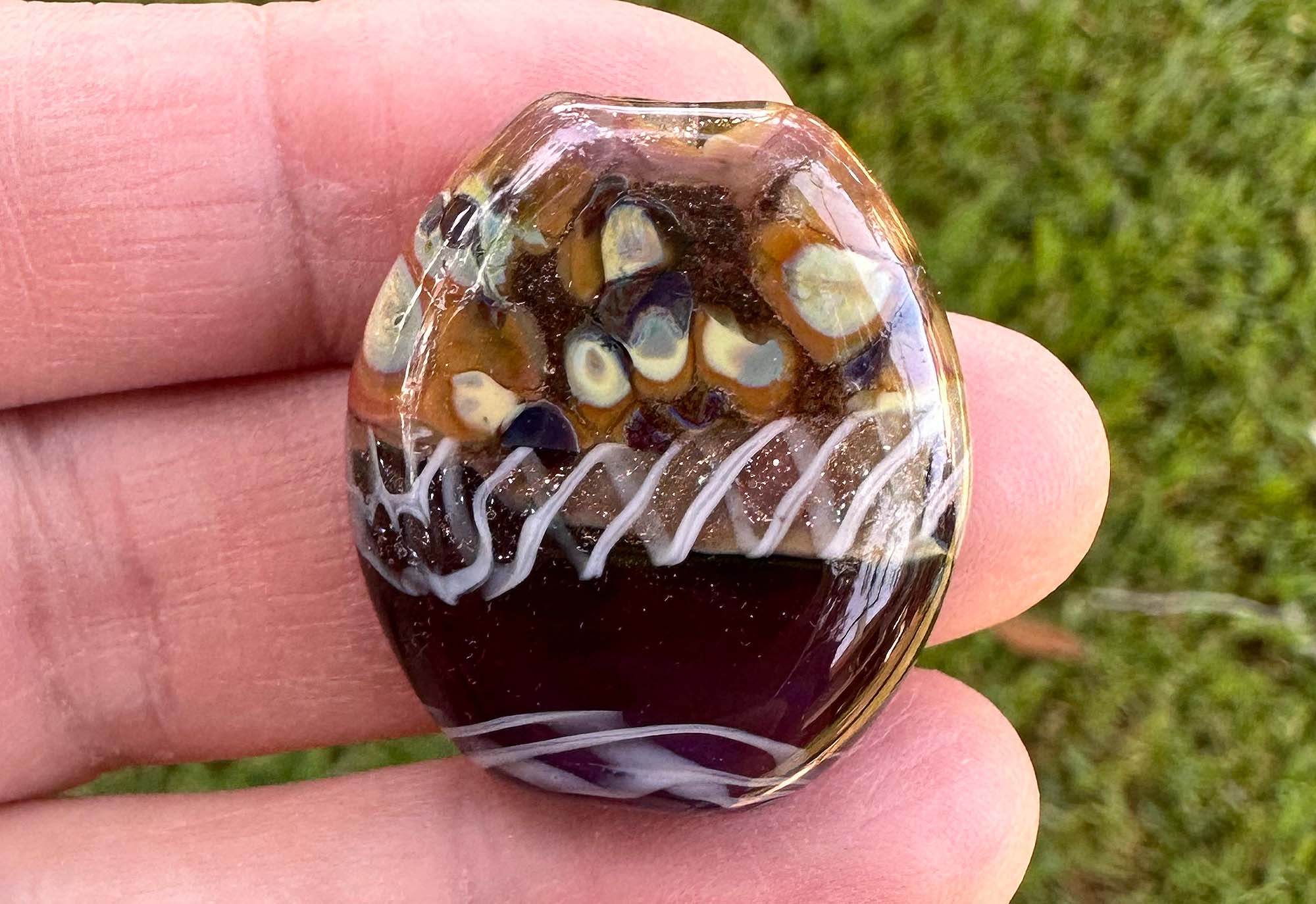 Brown Amethyst Shimmer Lampwork Focal Bead SRA - Handmade Glass Bead for Jewelry Making, DIY Crafts & Beading Projects | Perfect for Necklaces, Bracelets & Earrings