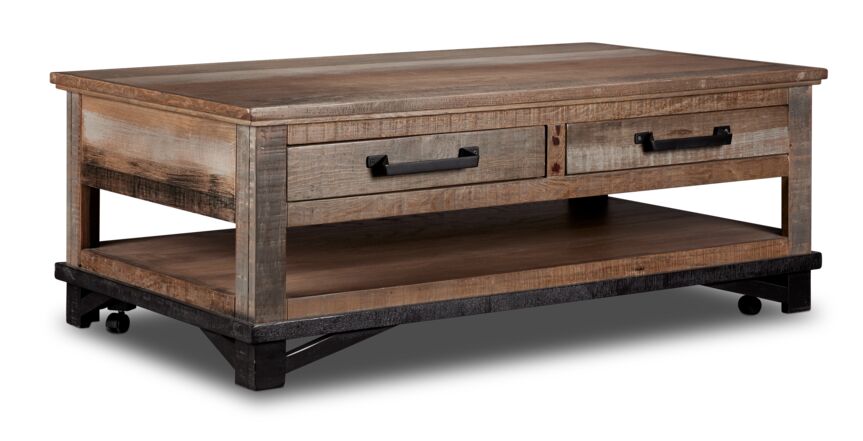 Rustic Barnwood Coffee Table - Solid Wood Farmhouse Style Living Room Furniture for Home Decor | Perfect for Cozy Living Rooms, Farmhouse Interiors & Modern Rustic Spaces