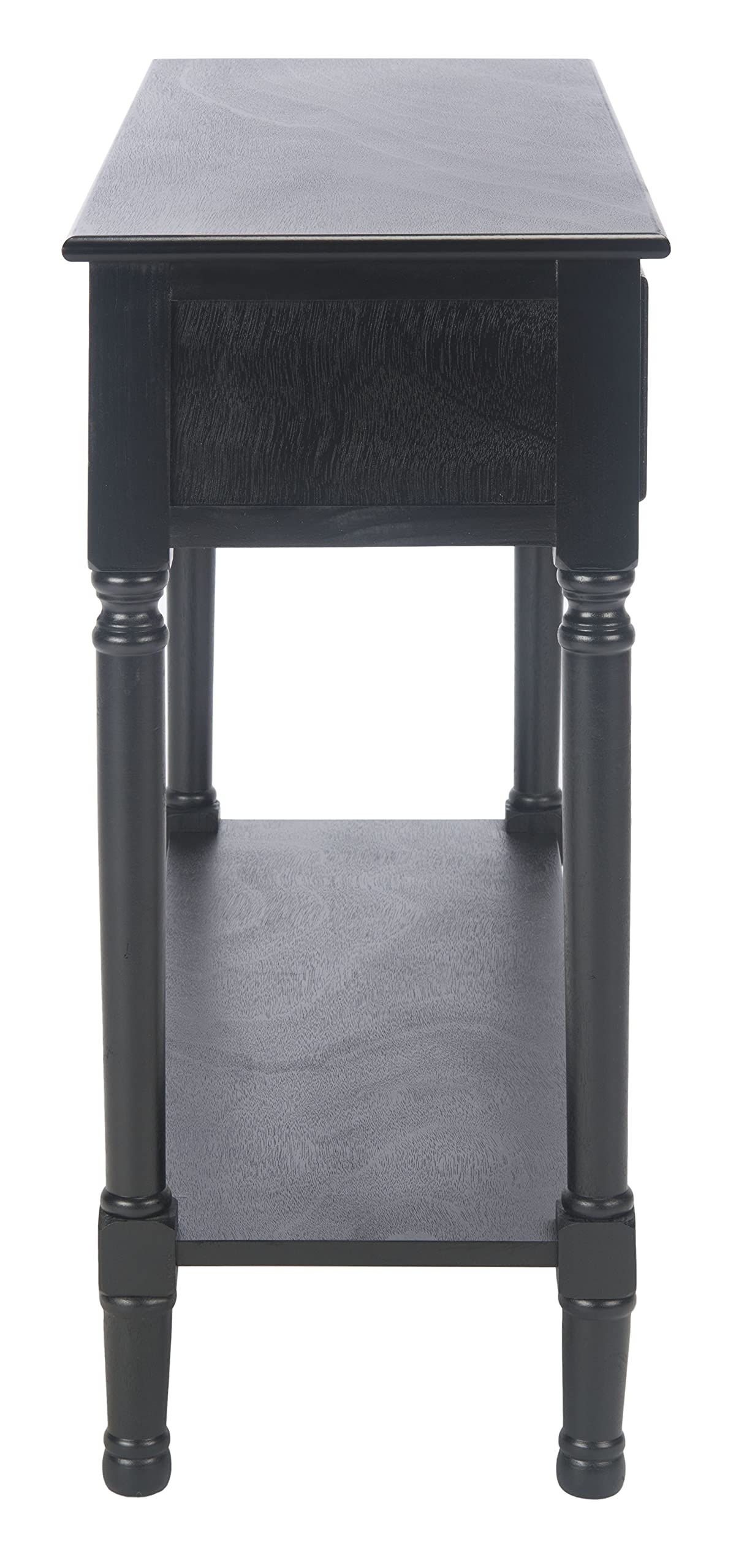 Safavieh Haines Black 2-Drawer Console Table with Bottom Shelf - Modern Entryway Sofa Table for Living Room, Hallway & Foyer Decor