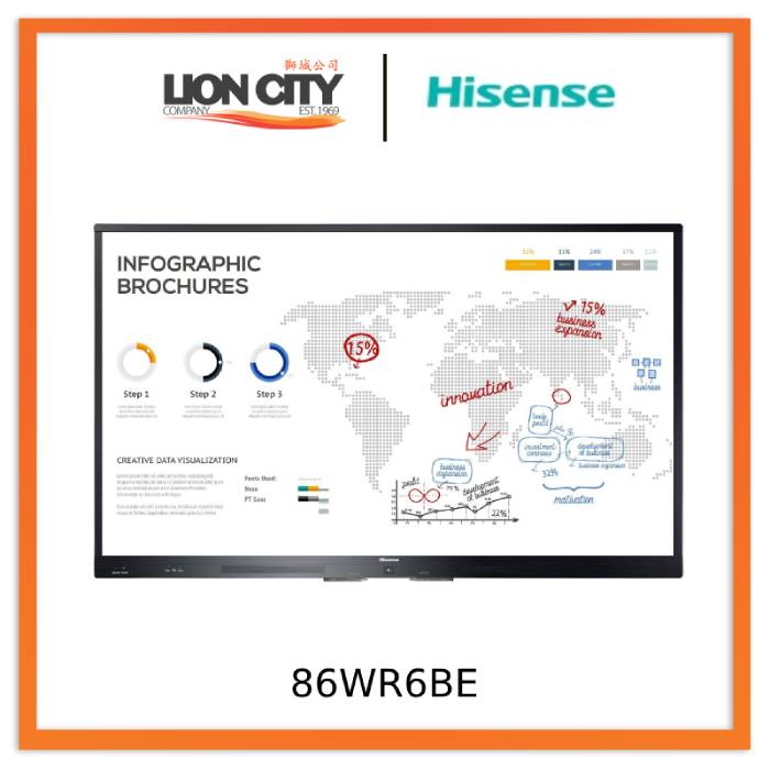 Hisense 86WR6BE 86-Inch Interactive Digital Whiteboard - Smart Touch Screen Display for Classrooms & Business Meetings | Price Available on Request