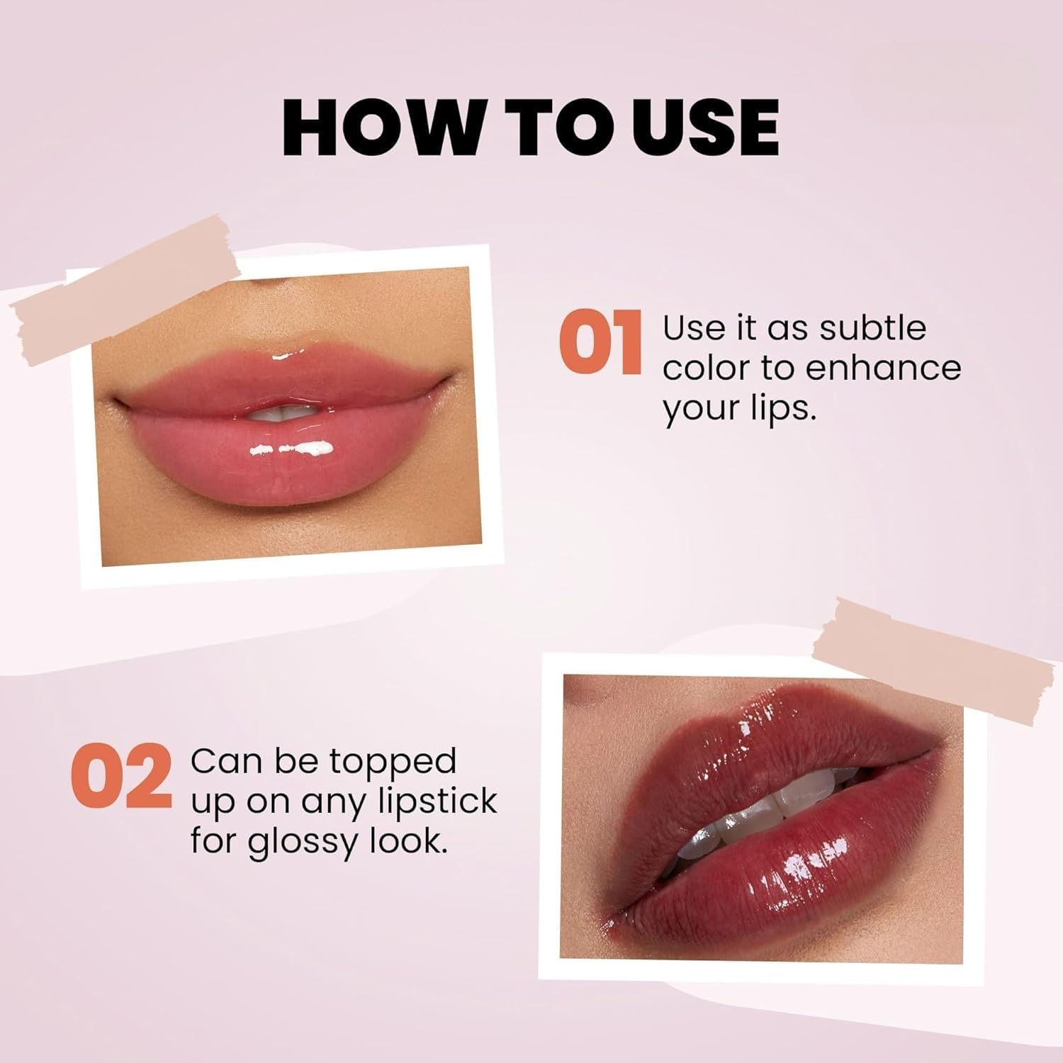 Bajaj Beauty Shop Crazy Girl Crystal Jelly Lip Oil - Color Changing Lip & Cheek Tint, Hydrating Fruit-Based Lip Gloss, Moisturizing Natural Pink (Strawberry, 1 Pack) | Perfect for Daily Wear, Date Night & Makeup Looks