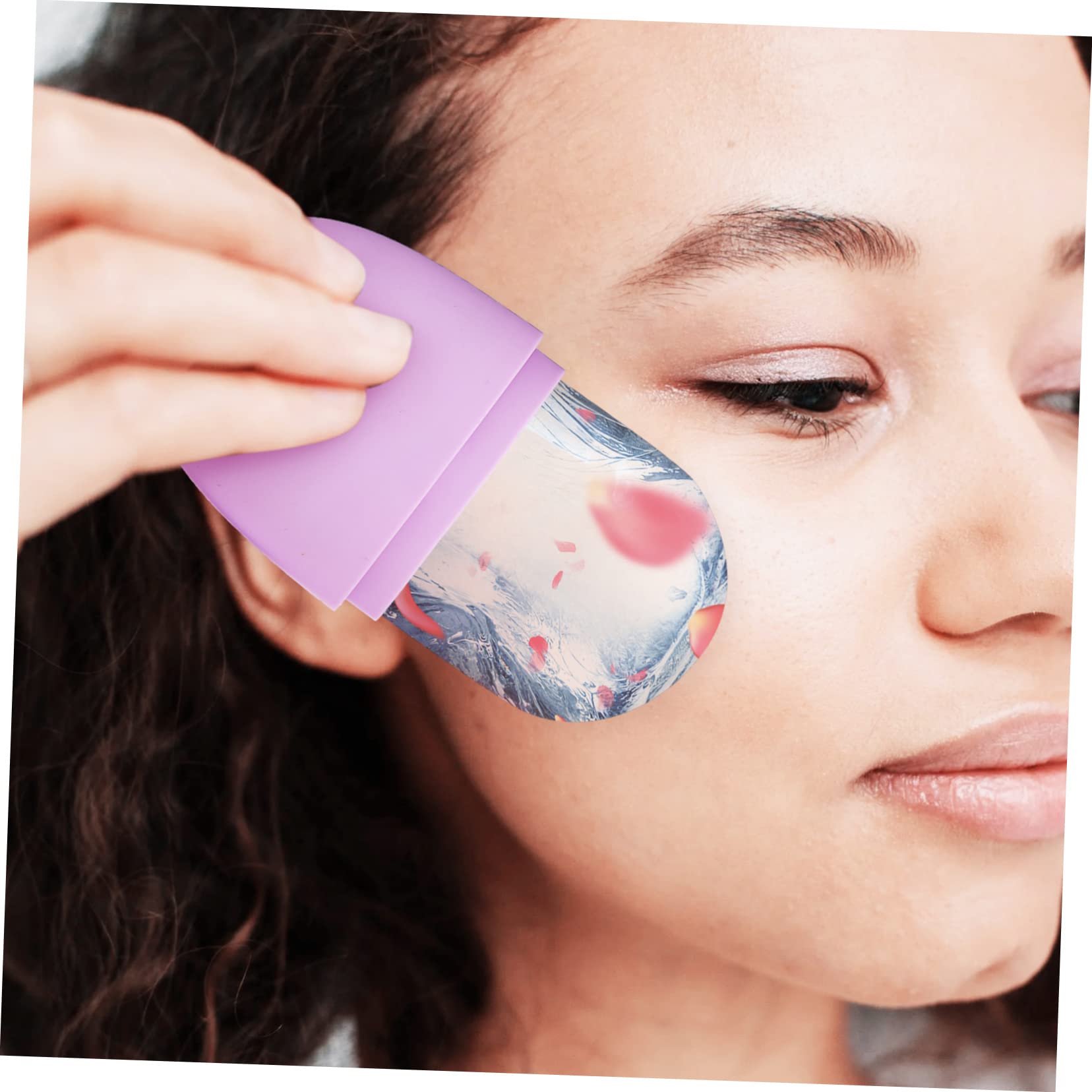Purple Silicone Ice Face Roller for Skin Care & Facial Massage - Cooling Beauty Tool for Puffiness, Wrinkles & Glowing Skin - Perfect for Morning Routine & Post-Workout Recovery