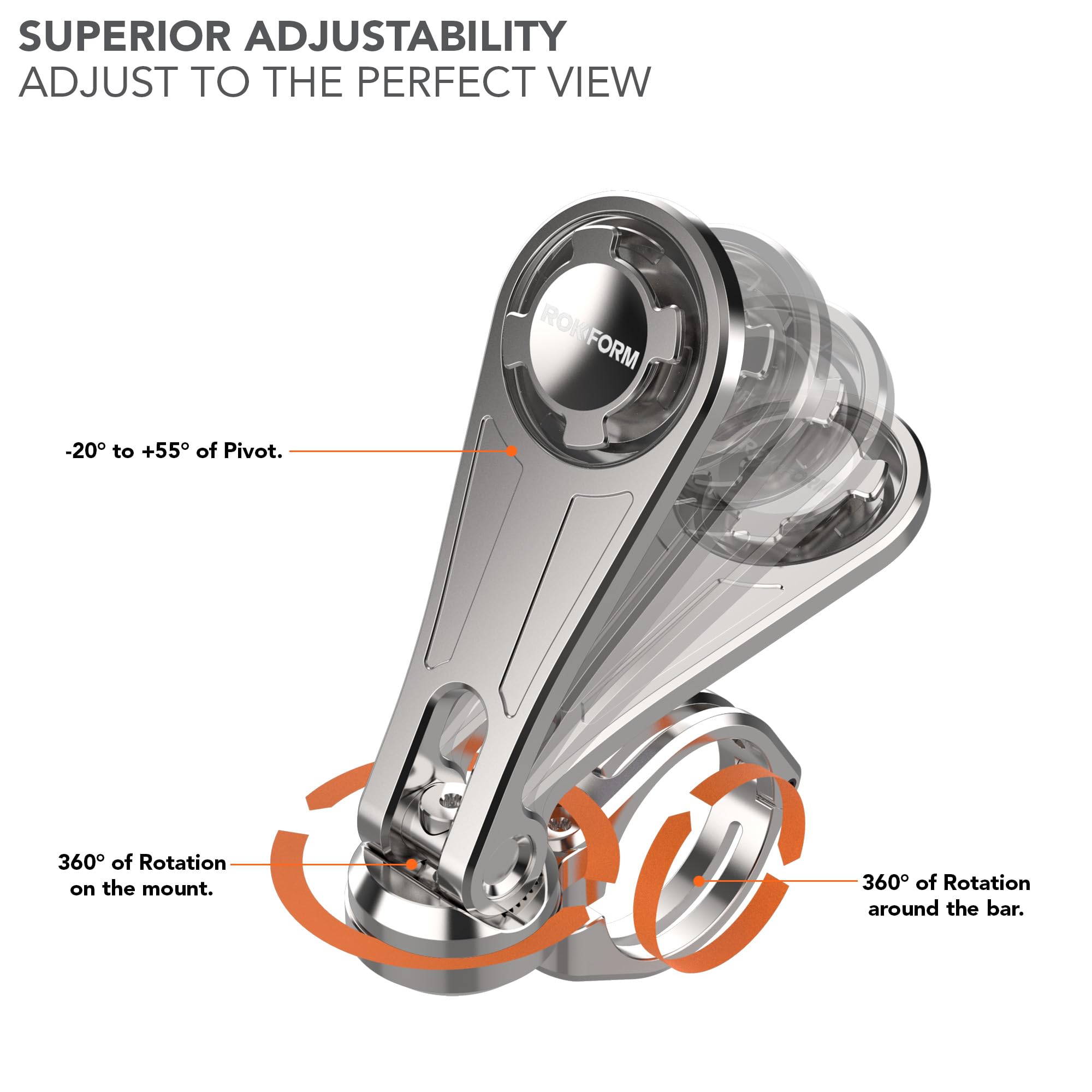 Rokform Motorcycle Handlebar Phone Mount - Universal Fit for 7/8