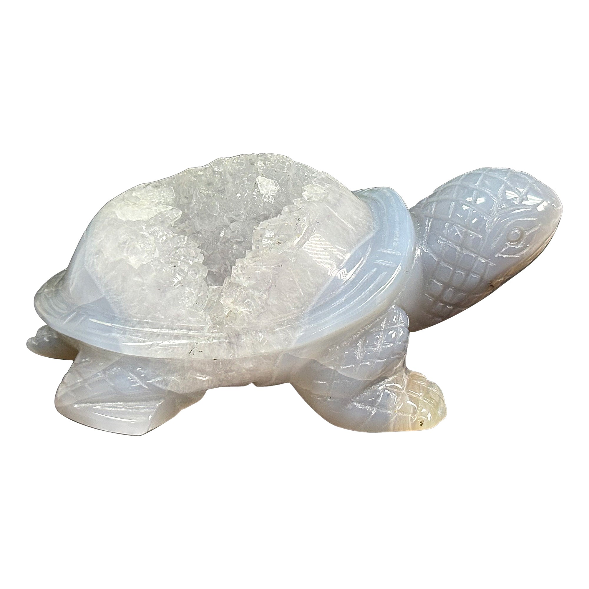 Hand Carved Agate Turtle Gemstone Animal Figurine - Natural Stone Home Decor, Feng Shui Gift, Meditation & Yoga Space Decoration