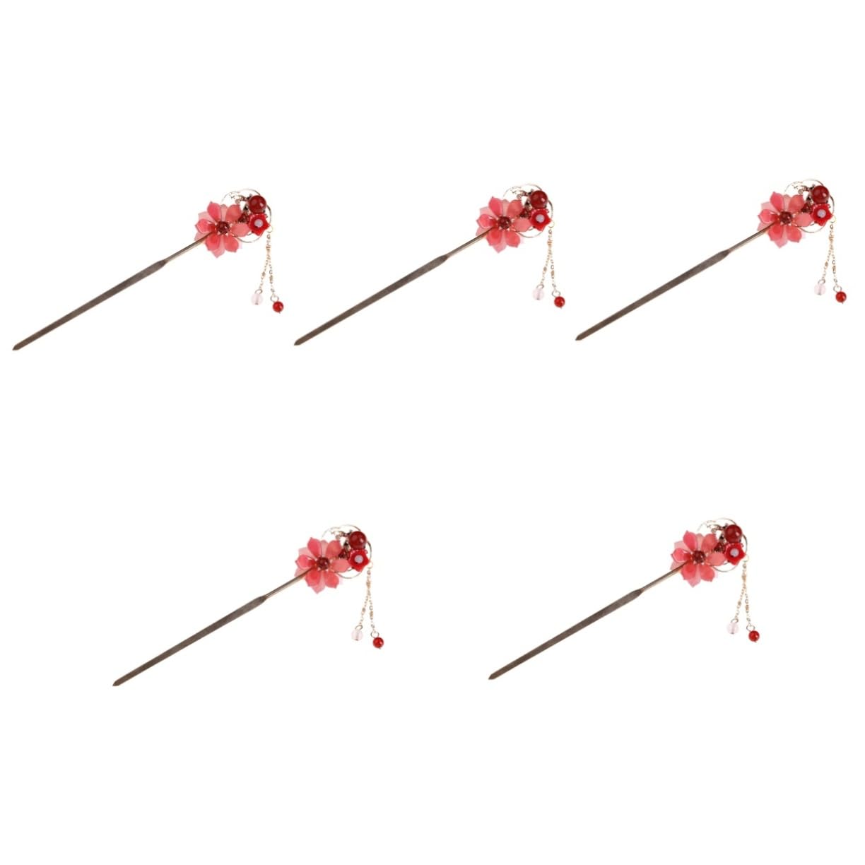 **5pcs Vintage Hanfu Hairpins for Women - Chinese Tassel Hair Clips, Floral Hair Sticks, Retro Barrettes & Hair Chopsticks - Perfect for Traditional Costumes, Weddings, and Cultural Events**