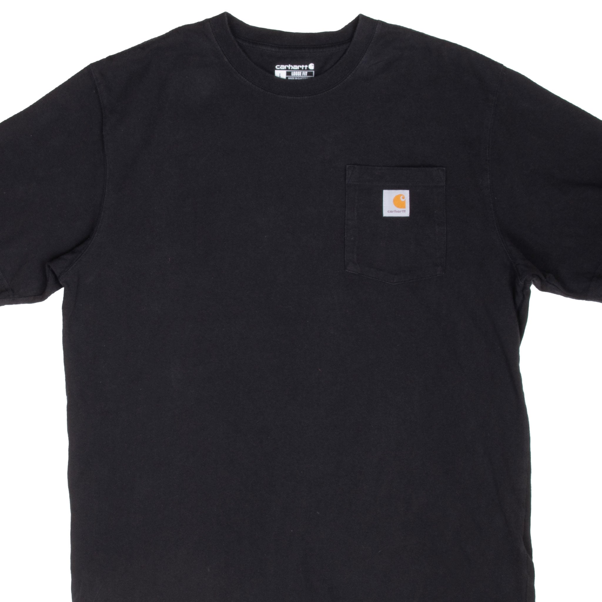 Vintage Carhartt Classic Black Pocket T-Shirt - 2000s Retro Style, Size Large - Perfect for Casual Wear, Work & Outdoor Activities