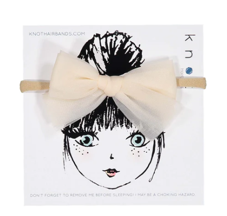 Elegant Knot Tulle Bow Headband for Women - One Size Fits All - Perfect for Weddings, Parties, and Special Occasions