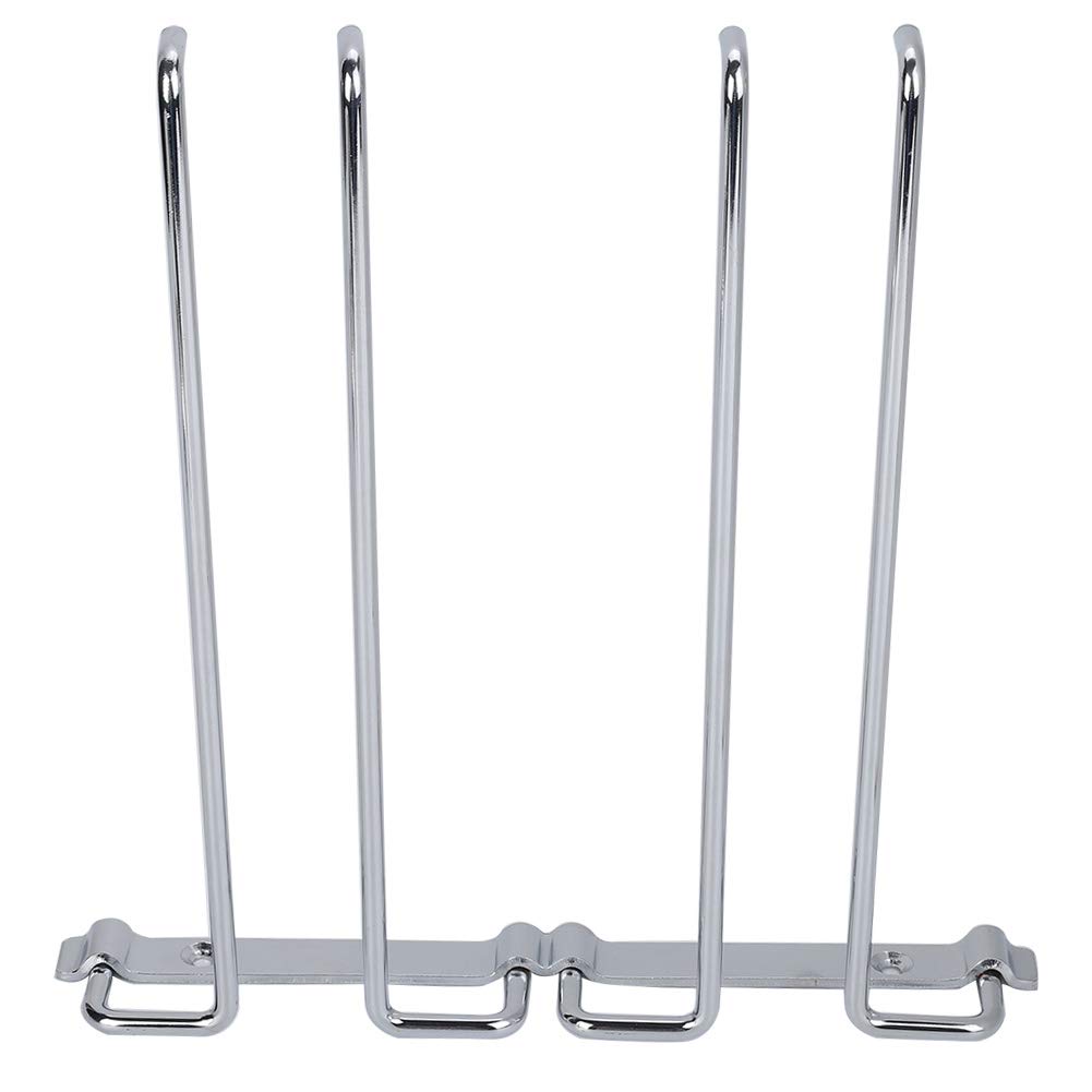FIYO Under Cabinet Wine Glass Rack - Stainless Steel Stemware Holder for Kitchen & Bar - Wall Mount Double Row Hanging Organizer - Perfect for Storing Wine Glasses, Champagne Flutes & Cocktail Cups in Small Spaces