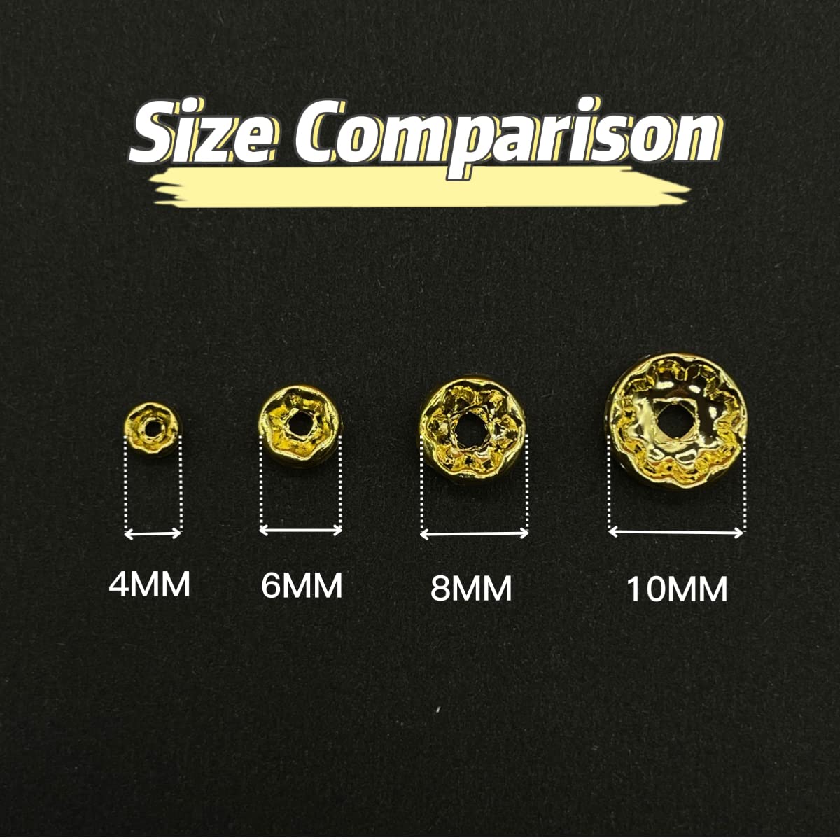200PCS 8MM Gold Plated Round Rondelle Spacer Beads - Colorful AB Crystal Rhinestone Loose Beads for Jewelry Making, DIY Necklaces, Bracelets, Earrings (AB Crystal-Gold, 8MM) - Perfect for Wedding, Party & Gift Jewelry Crafting