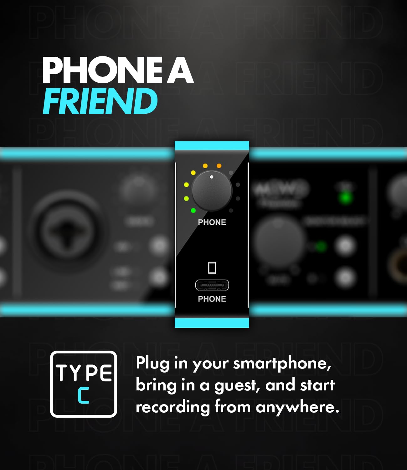 Movo Phantom Dual Channel USB/USB-C Audio Interface - Professional Recording, Podcasting & Music Production with Smartphone USB-C Input - Perfect for Home Studios, Live Streaming & Content Creation