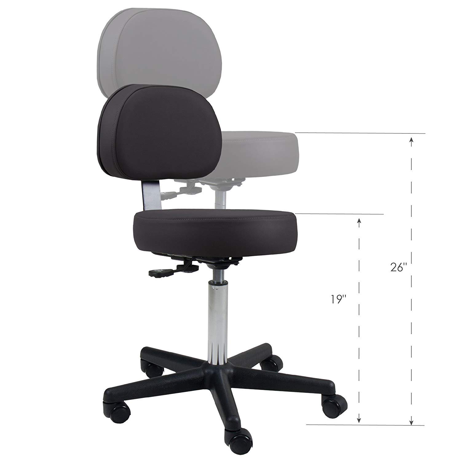 EARTHLITE Adjustable Rolling Pneumatic Massage Stool - Leak-Proof Design, CFC-Free, for Salon & Medical Spa Facial Chairs - Perfect for Massage Therapy, Beauty Treatments & Relaxation Sessions